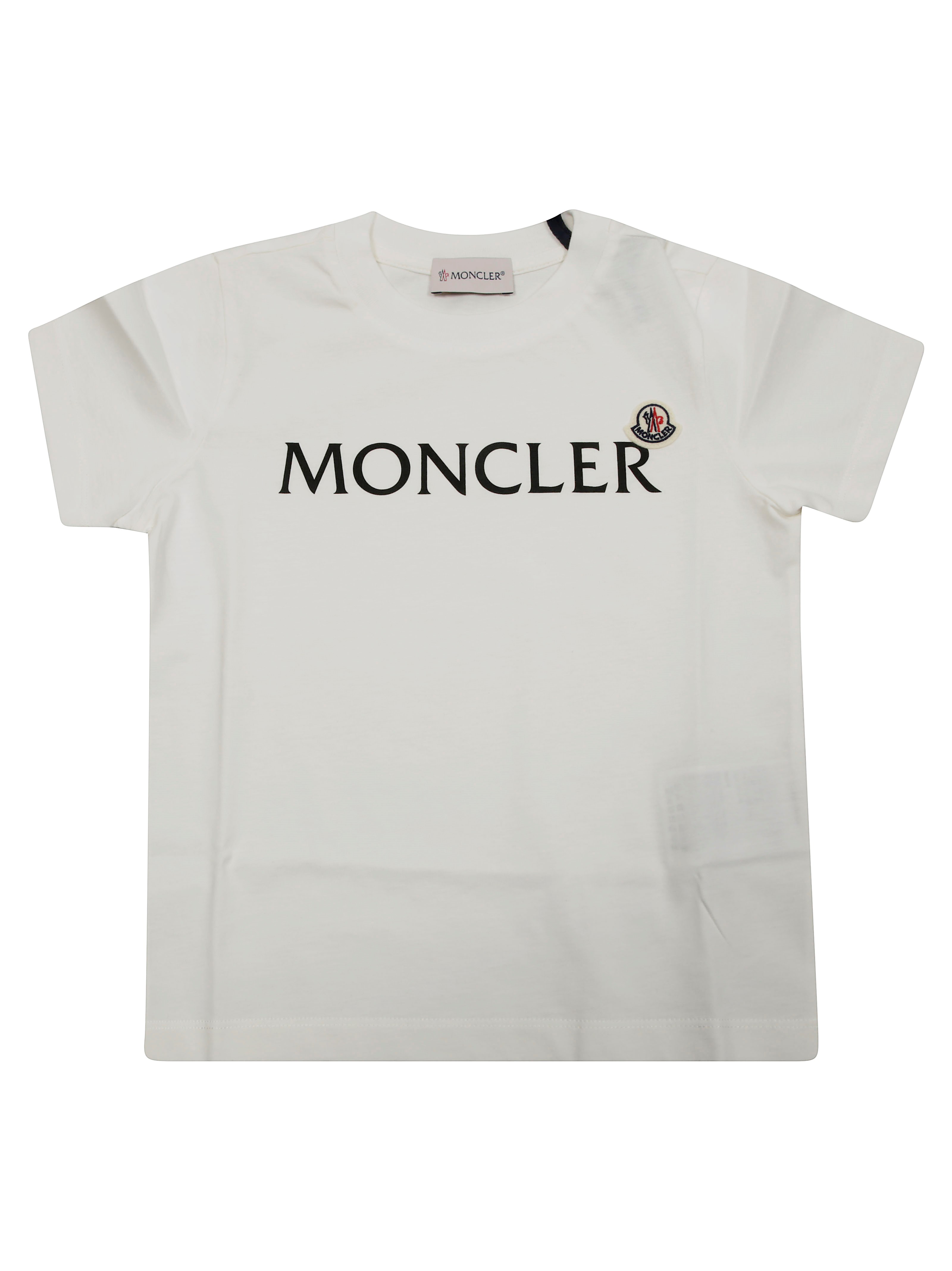 Moncler T Shirt Mm Logo Parlato In White