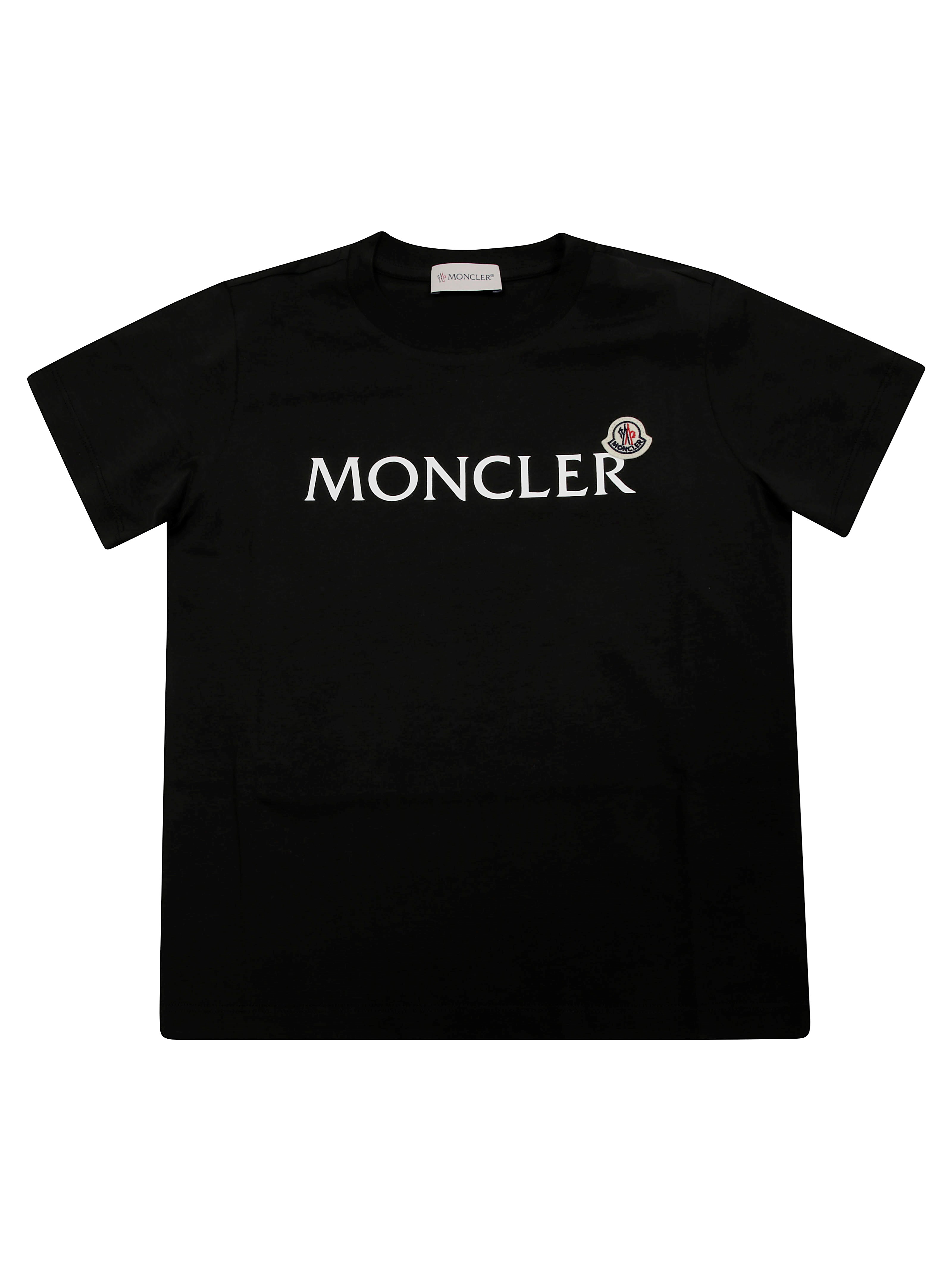 Moncler T Shirt Mm Logo Parlato In Black