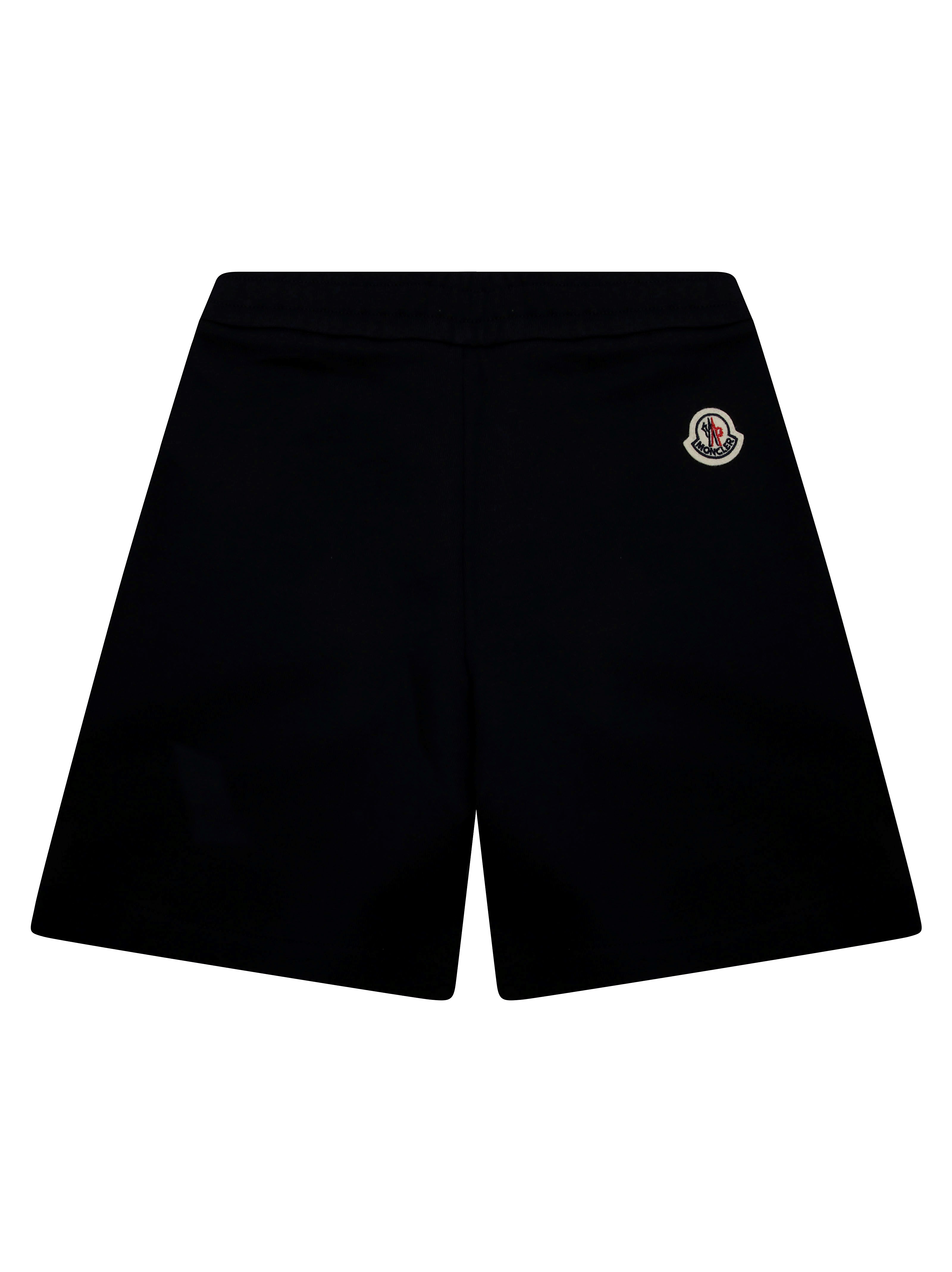 Moncler Bermuda In Felpa Logo In Blue