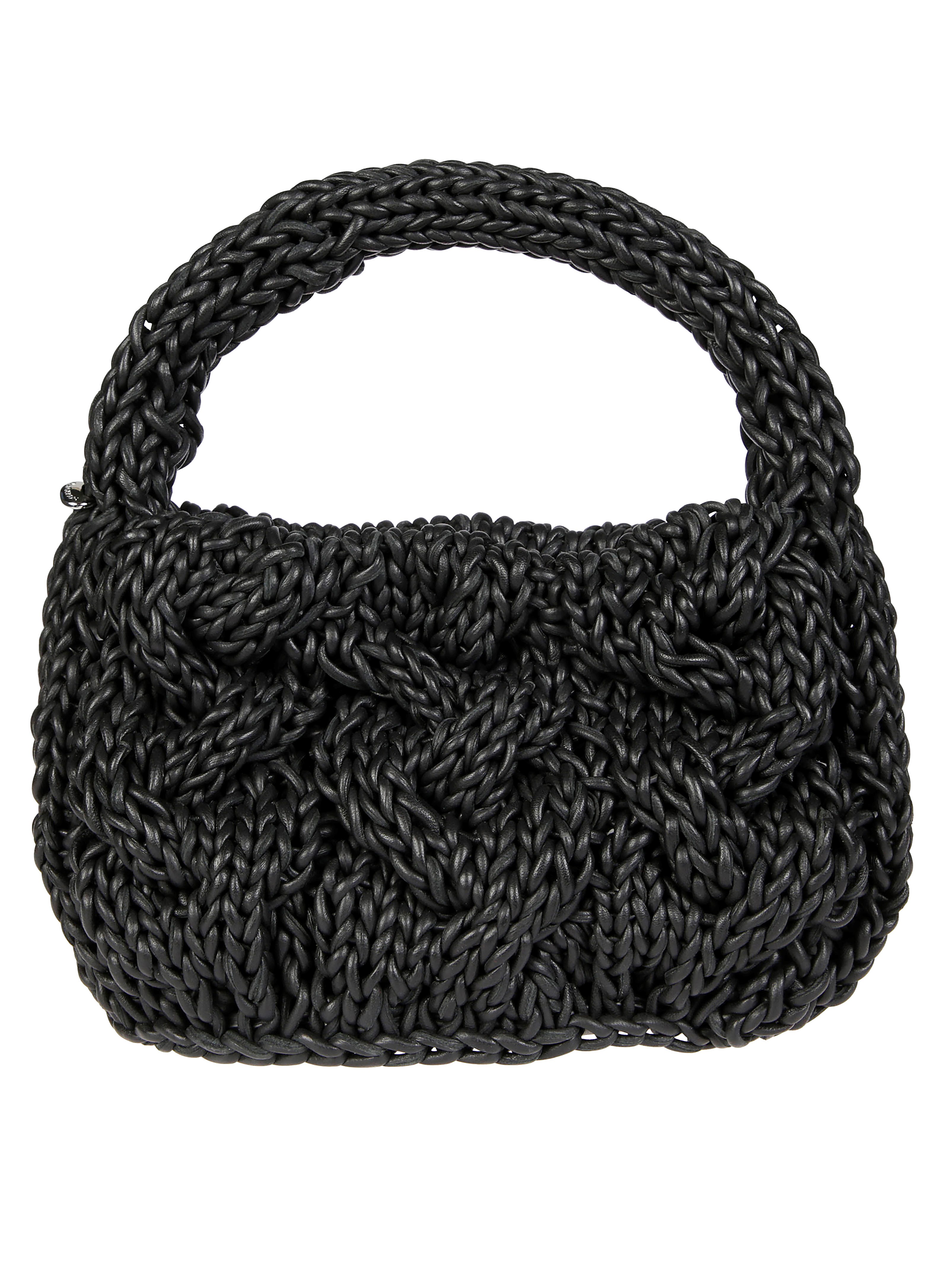 Jw Anderson J. W. Anderson Small Cable Knit Bag In Black