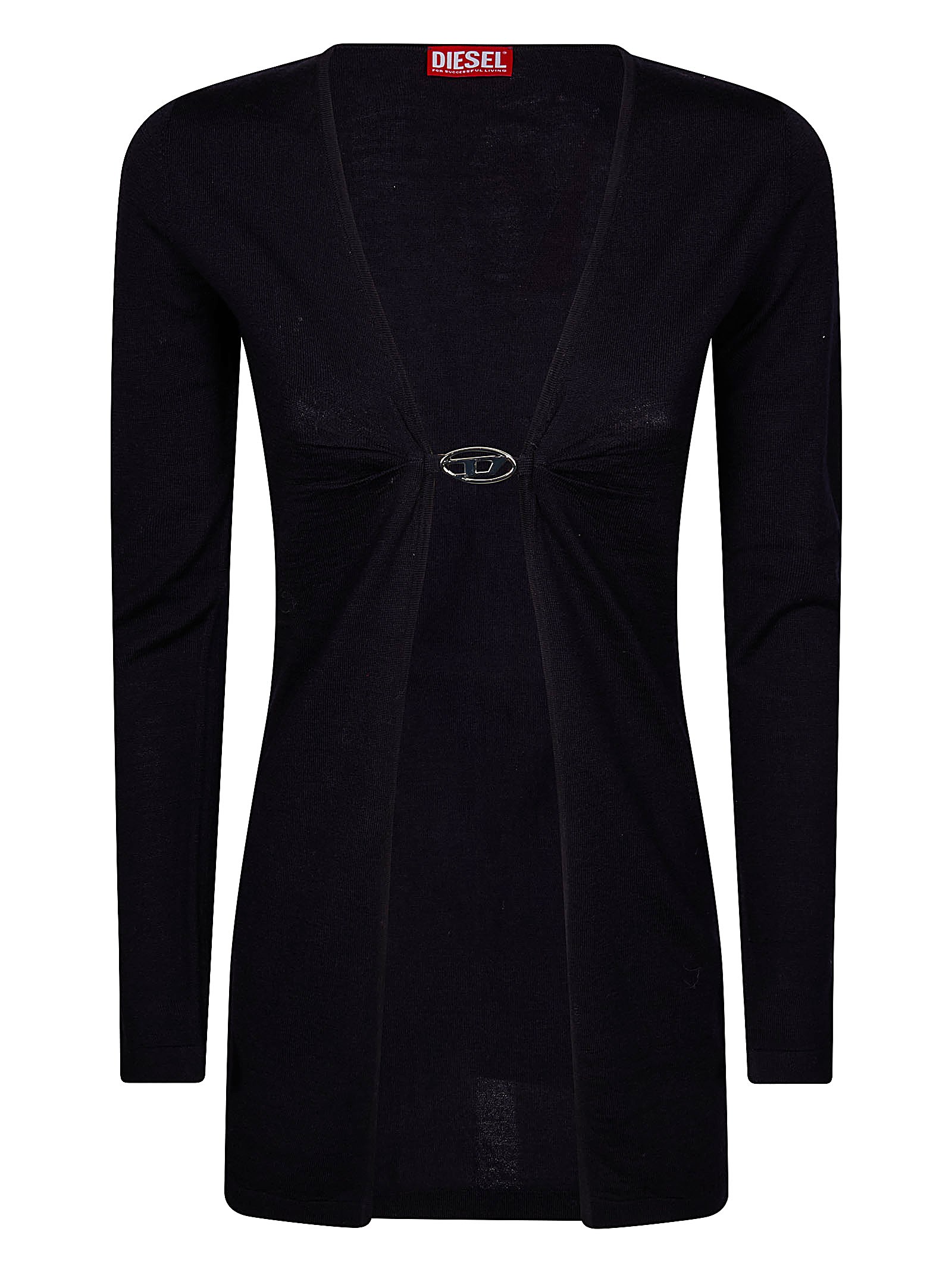 Diesel M-pierry Knit Long Cardigan In Nero