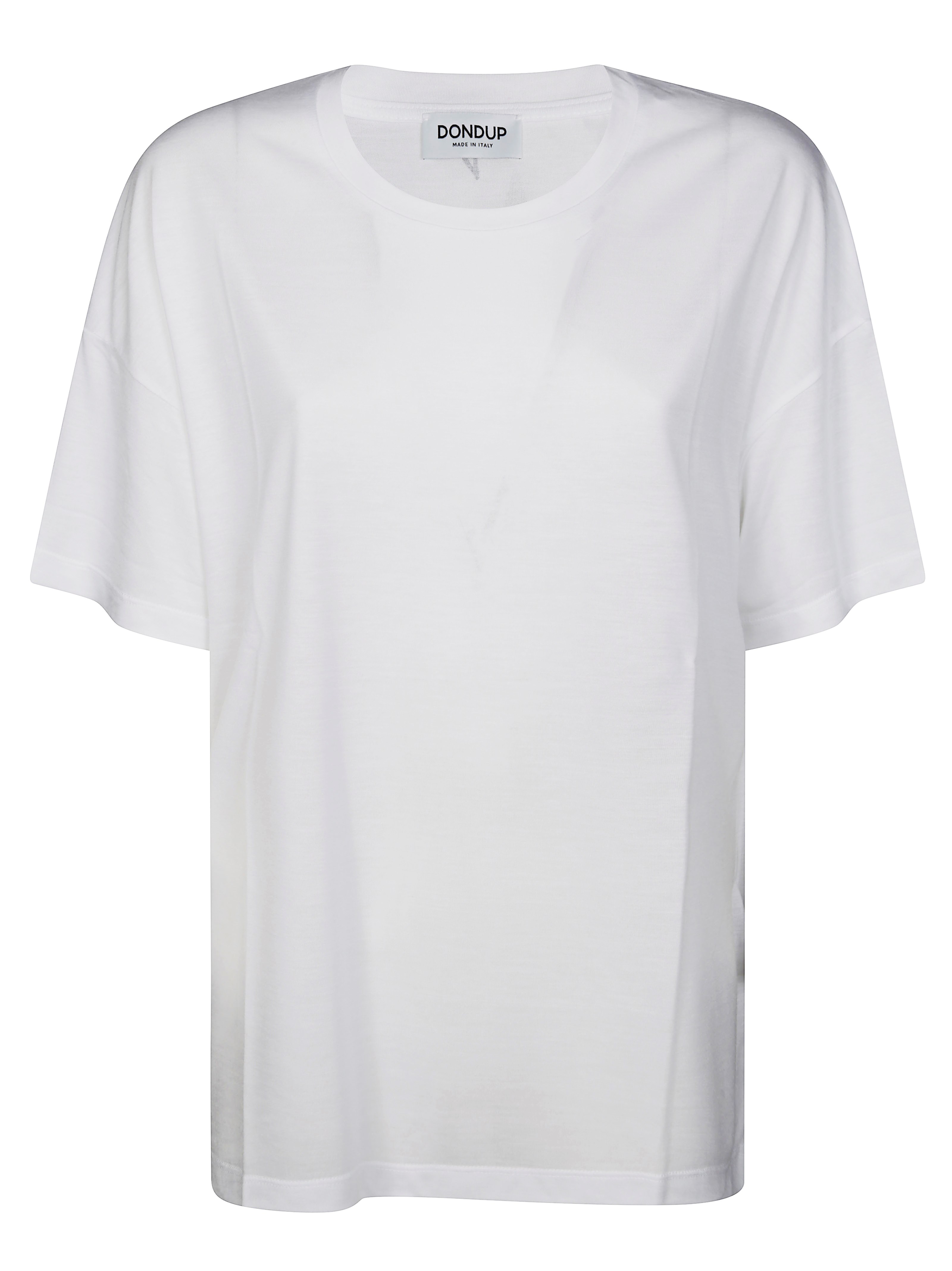 Dondup Basic Round Neck Short Sleeve Top In White