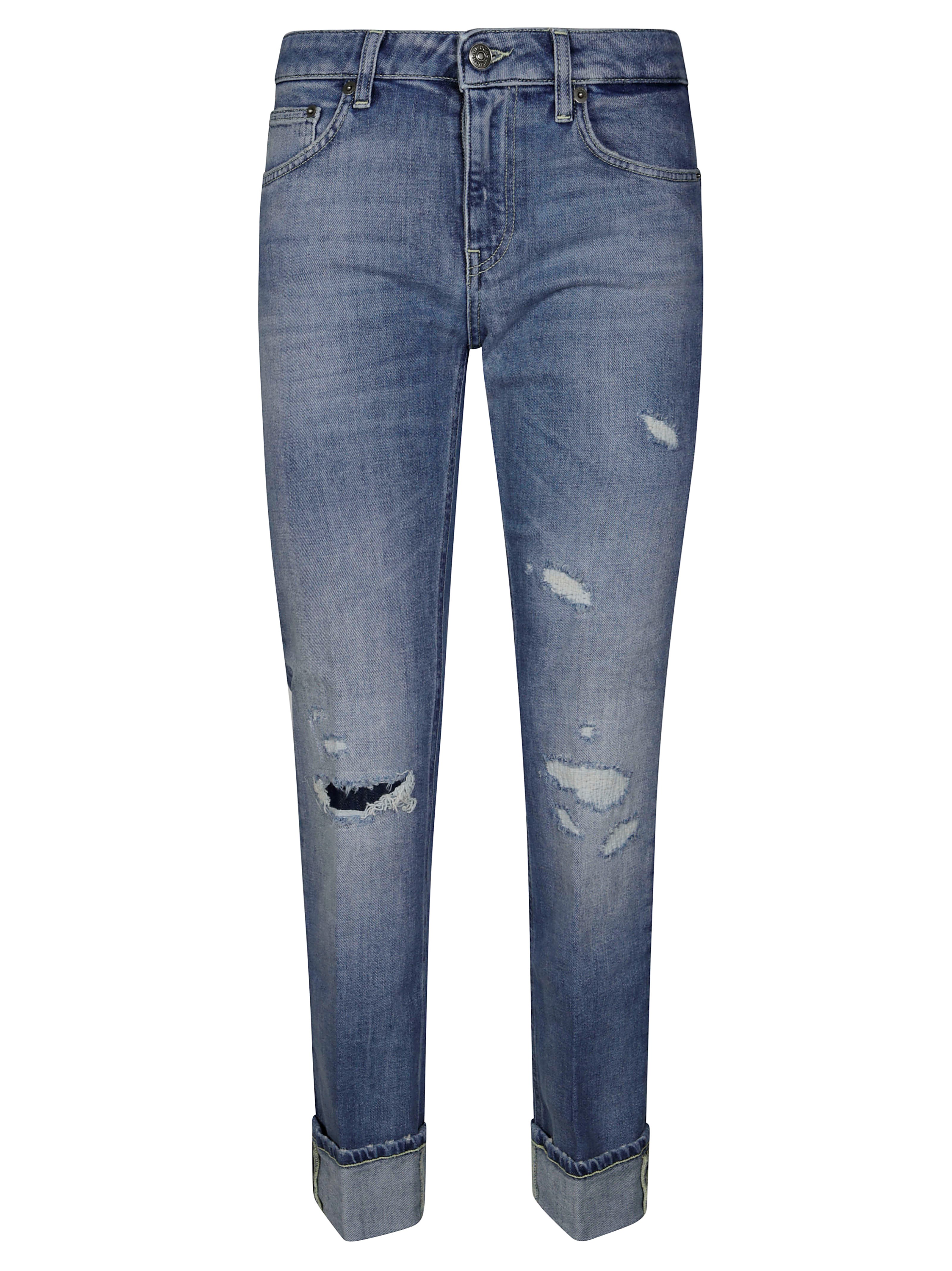 Dondup Special Coco Trousers Featuring Distressed Detailing In Blue