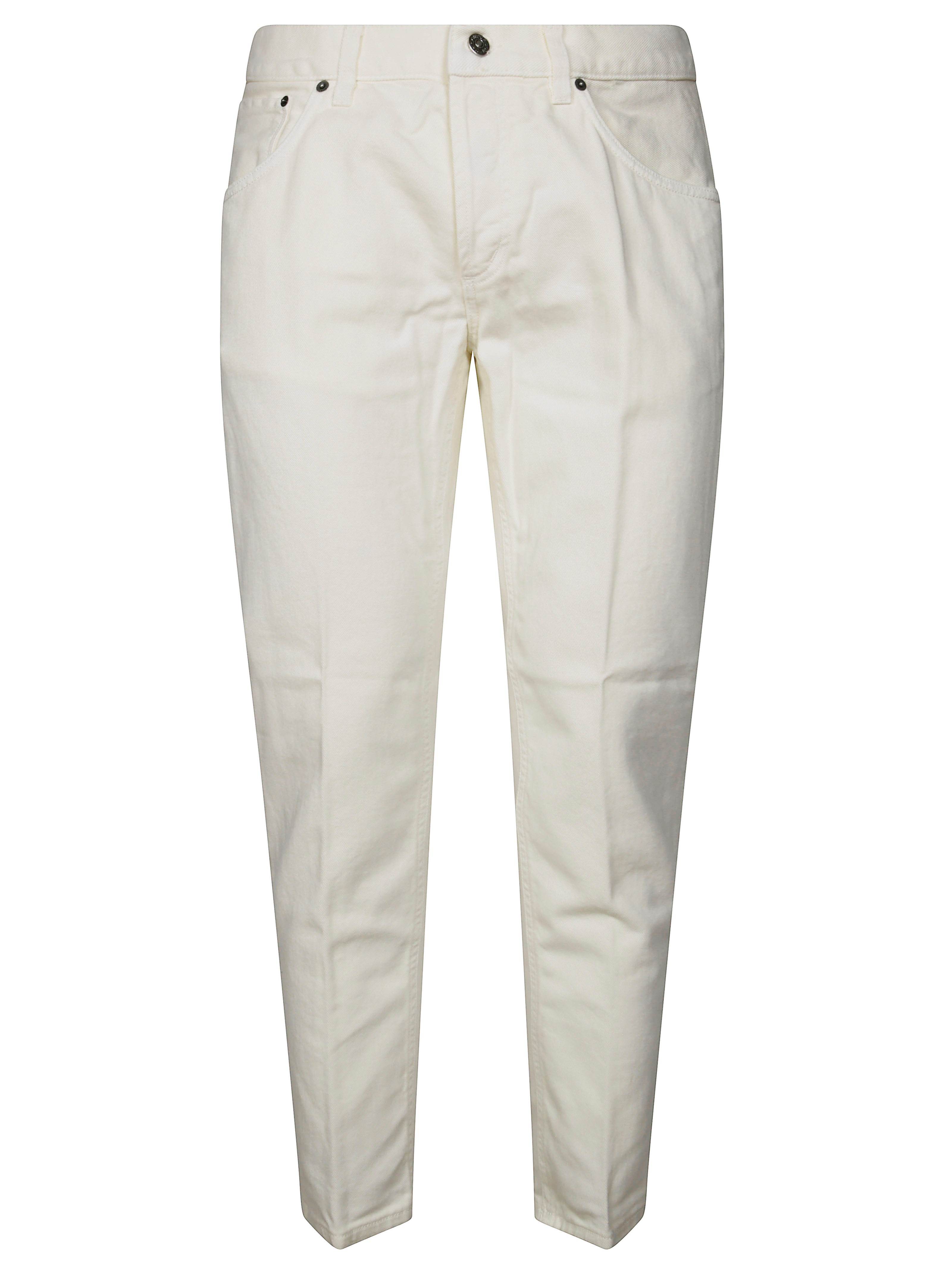 Dondup Trousers With Back And Front Pockets In White