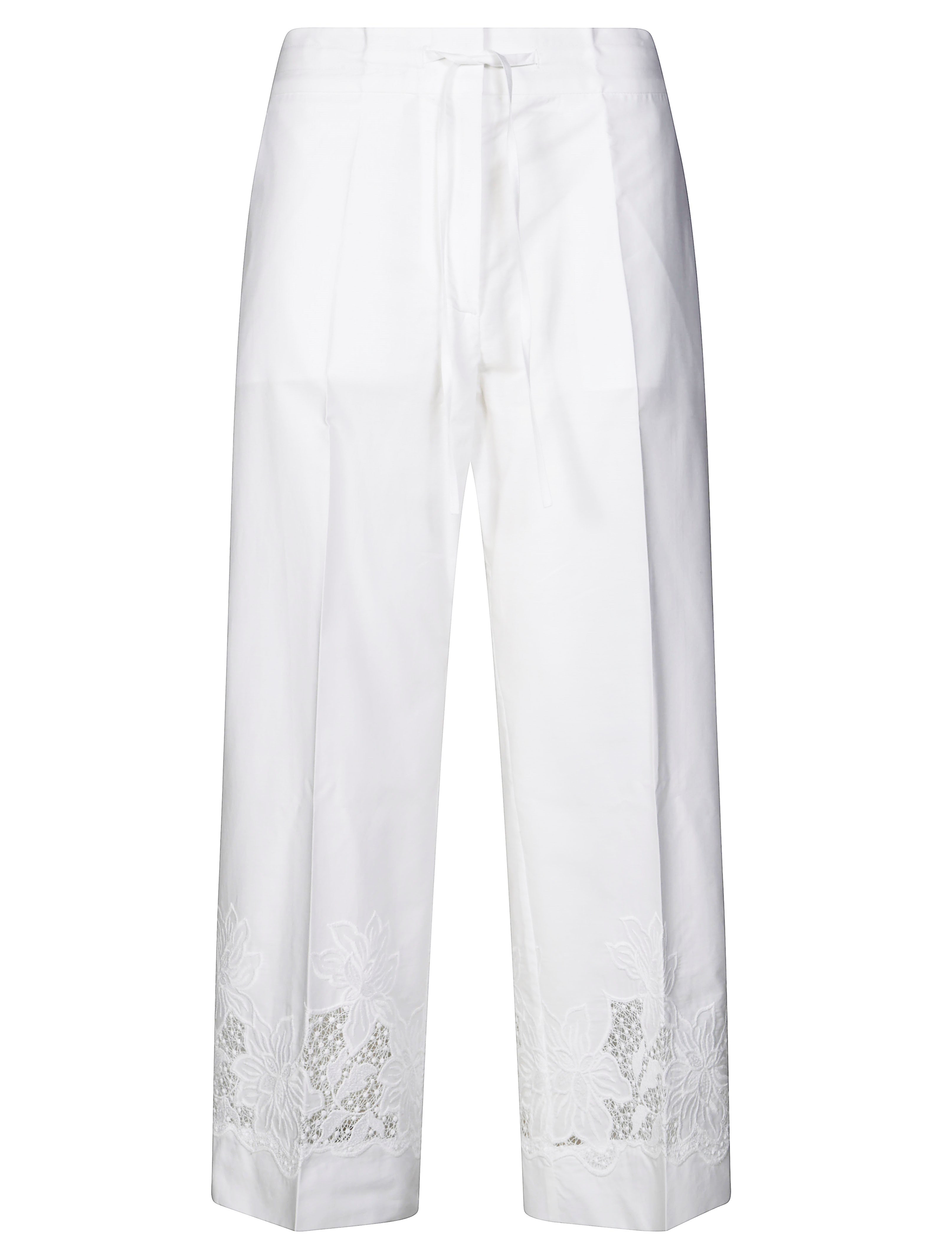 P.a.r.o.s.h Wide-leg Pants. Adjustable Drawstring Waist In White