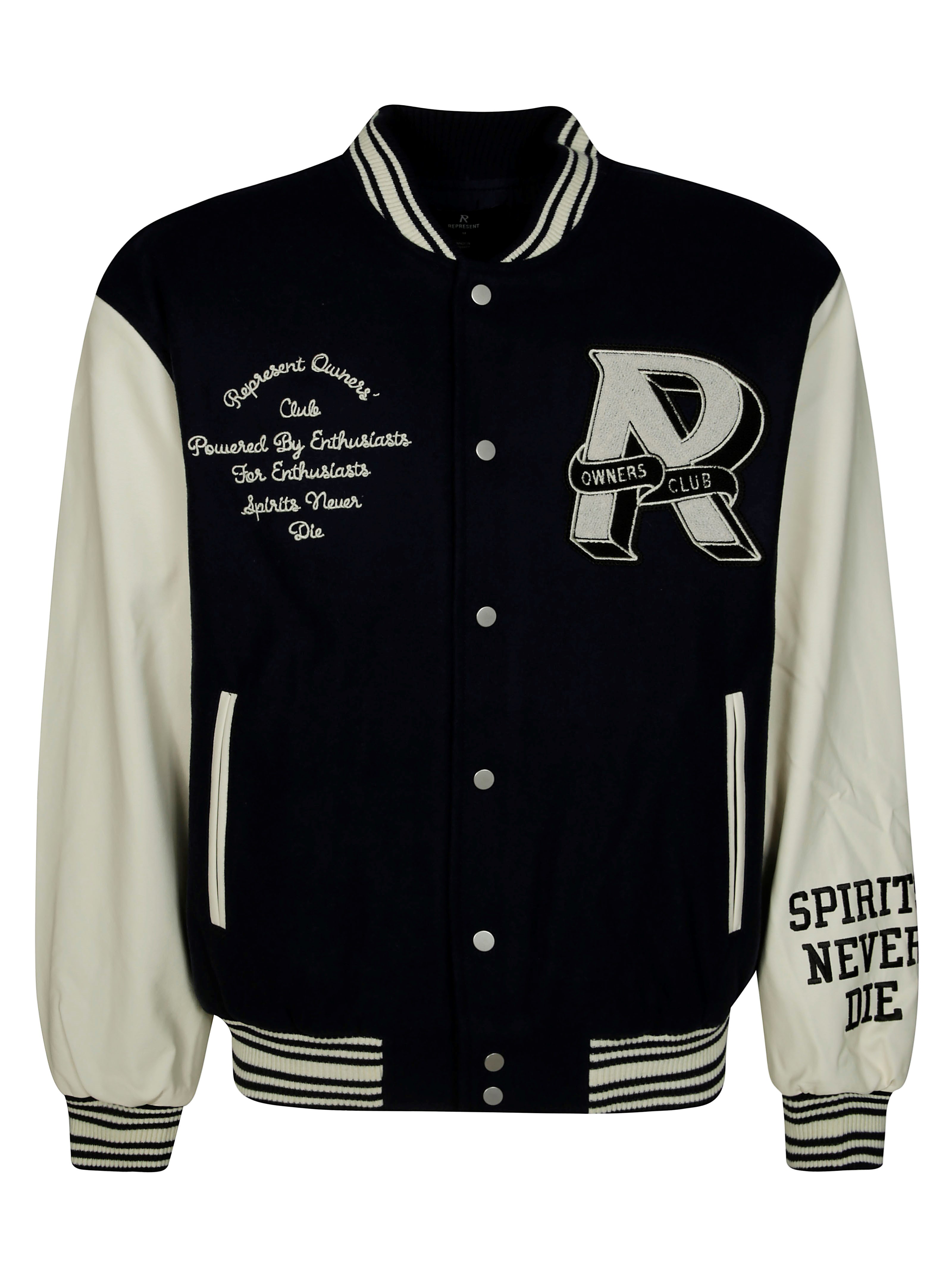 Shop Represent Owners Club Varsity Jacket In Blue