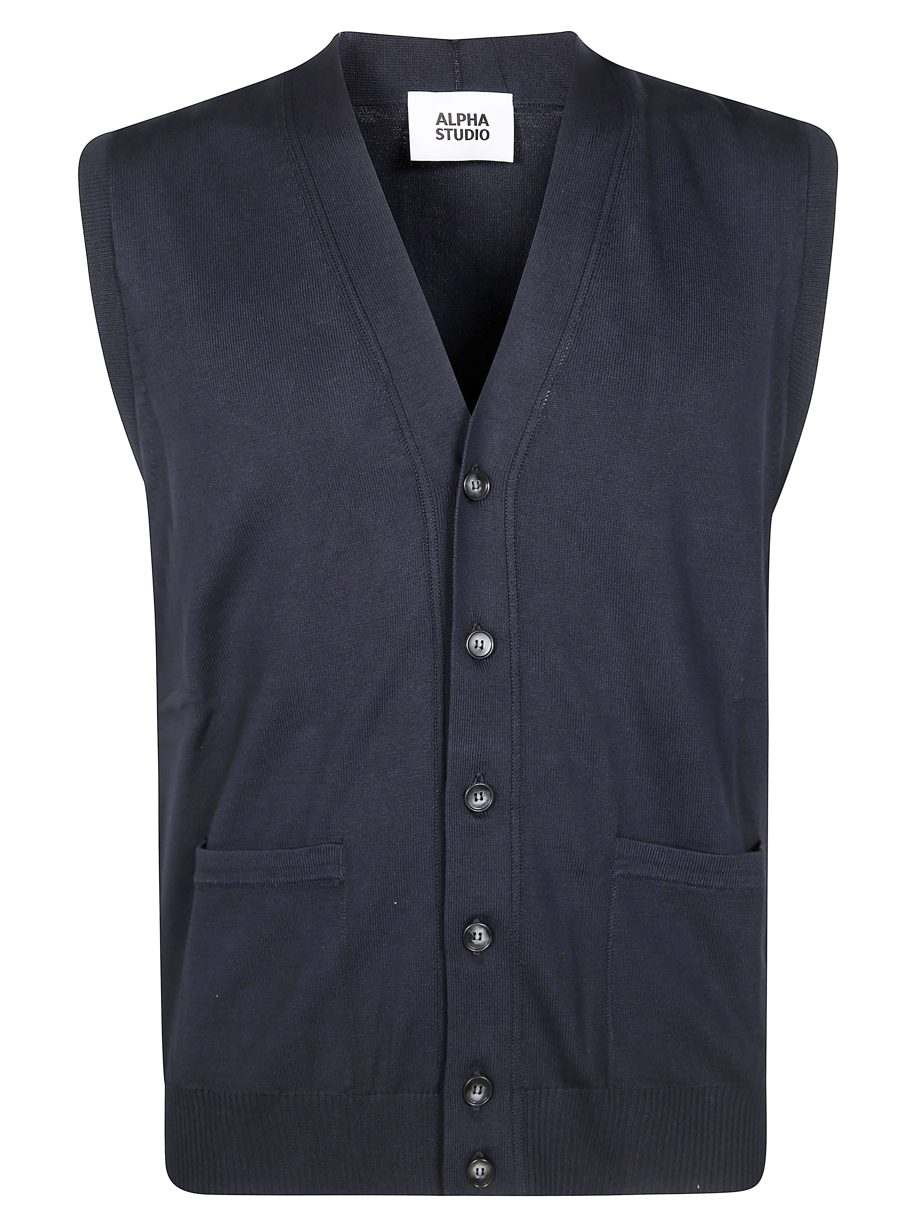 Alpha Studio Maglia Crepe Sc V In Blue