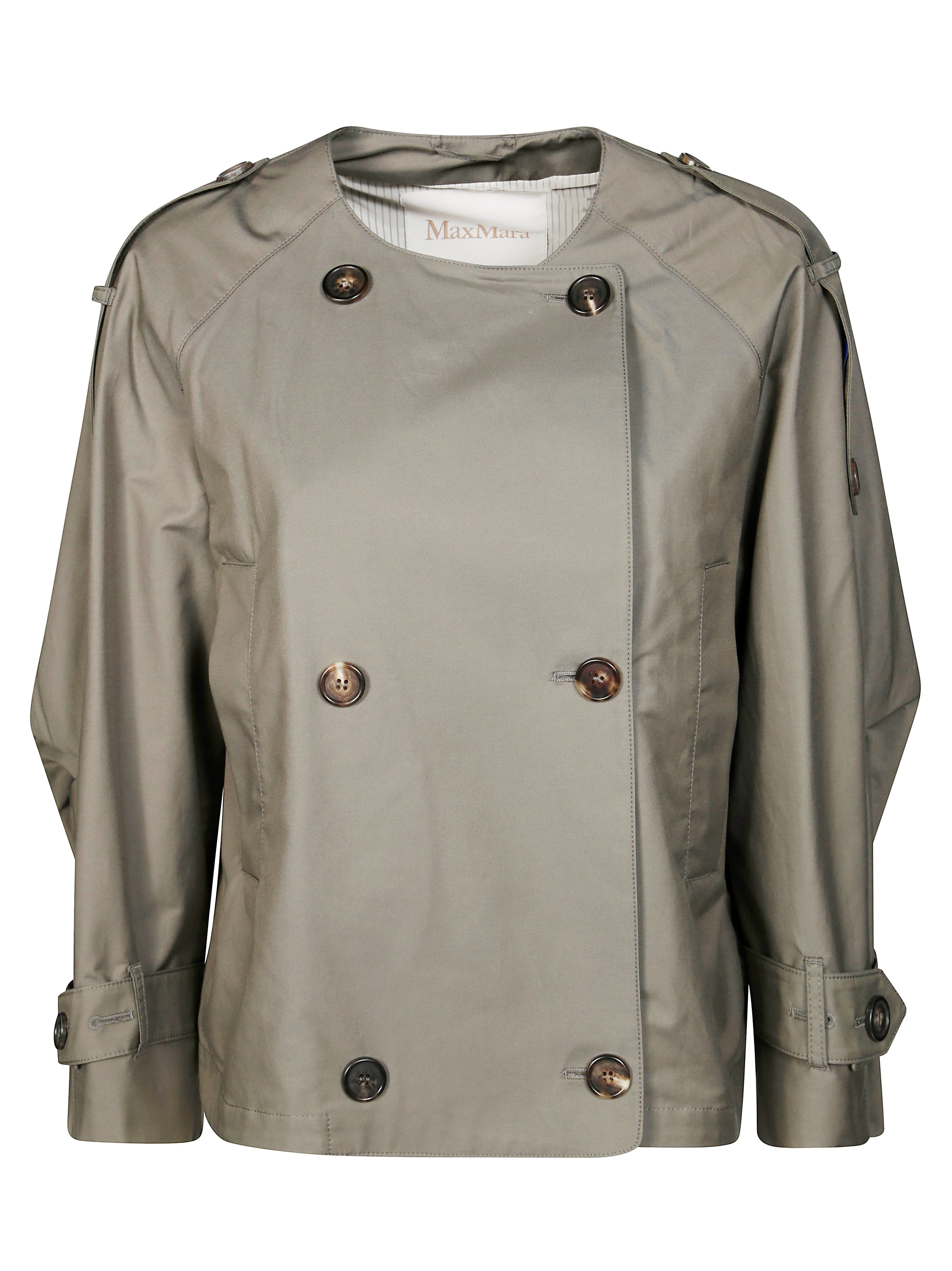 Cube Max Mara Jim Trench Senza Collo In Green