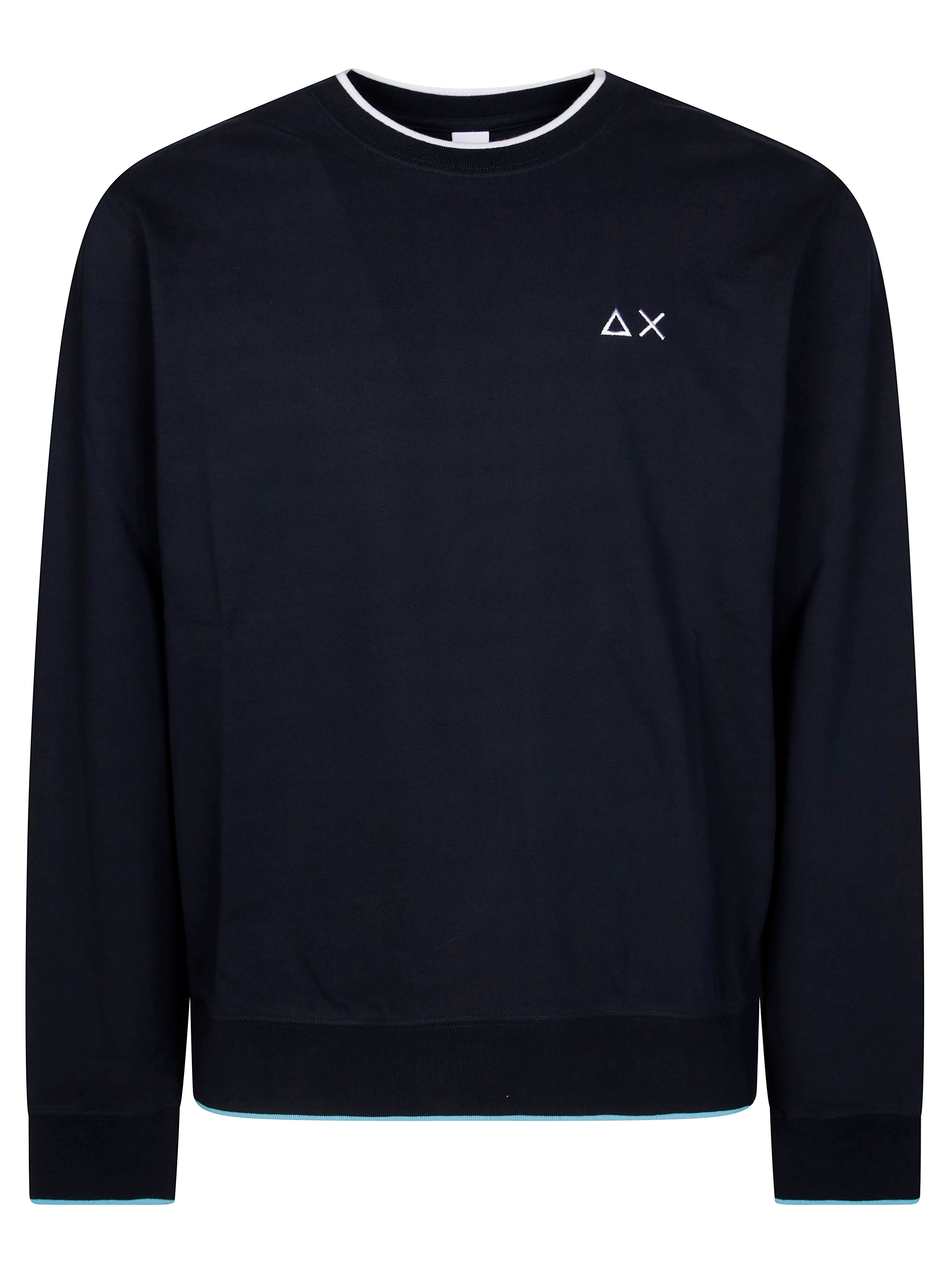 Sun 68 Felpa Girocollo Piquet Bande Piccole In Blue