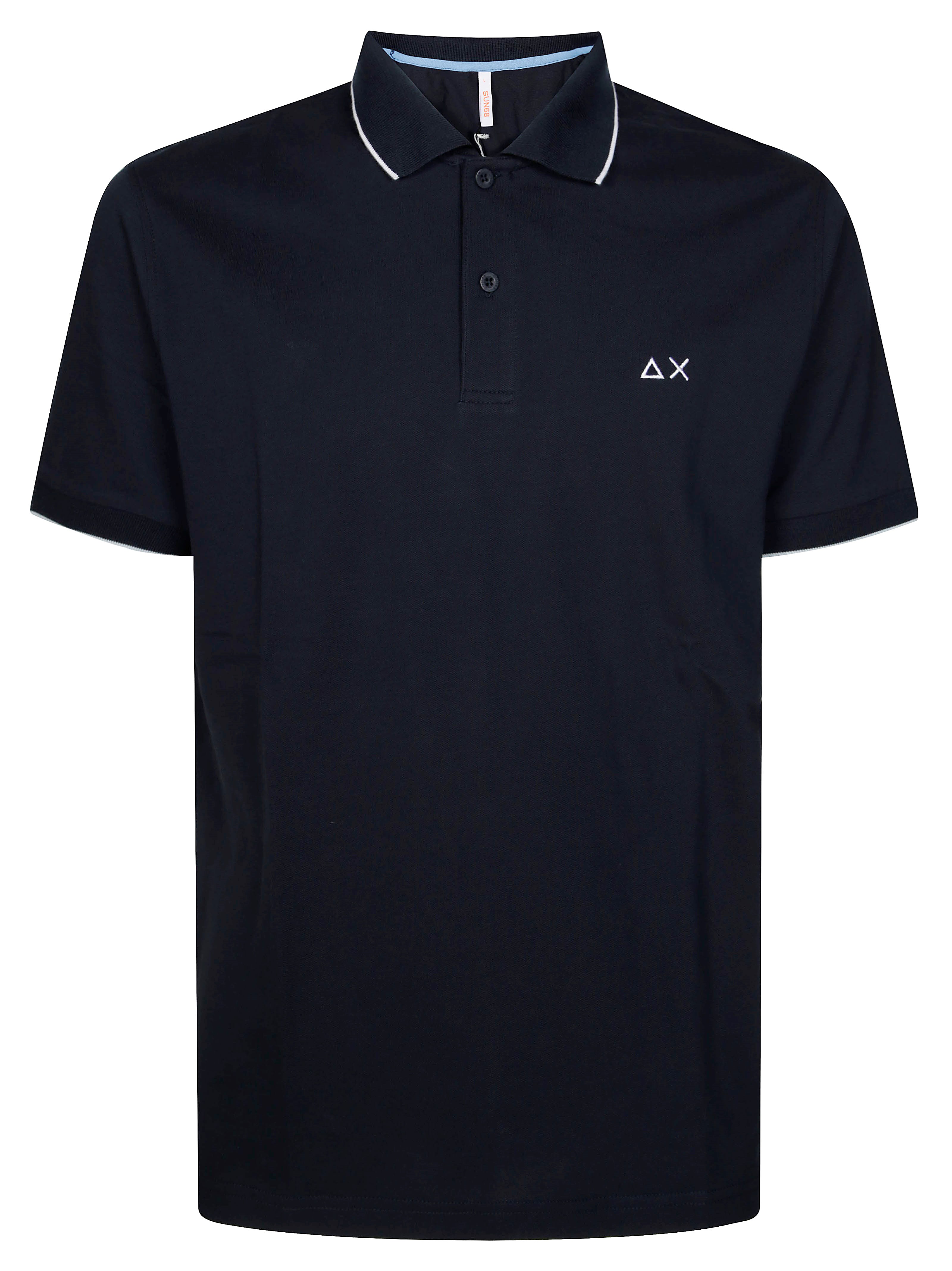 Sun 68 Polo Bande Piccole Sul Colletto In Blue