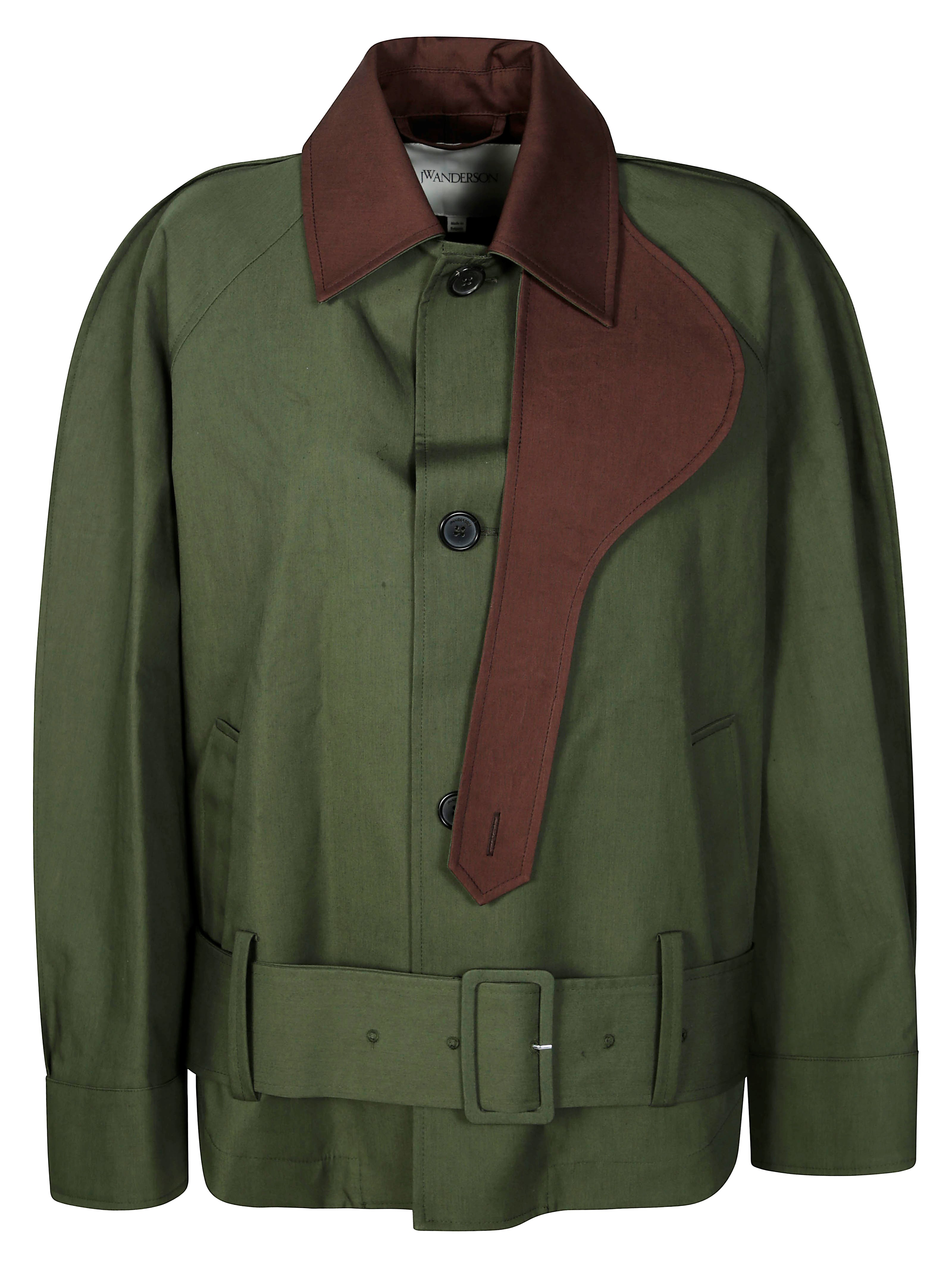 Jw Anderson Belted Waist Jacket Collar Contrast