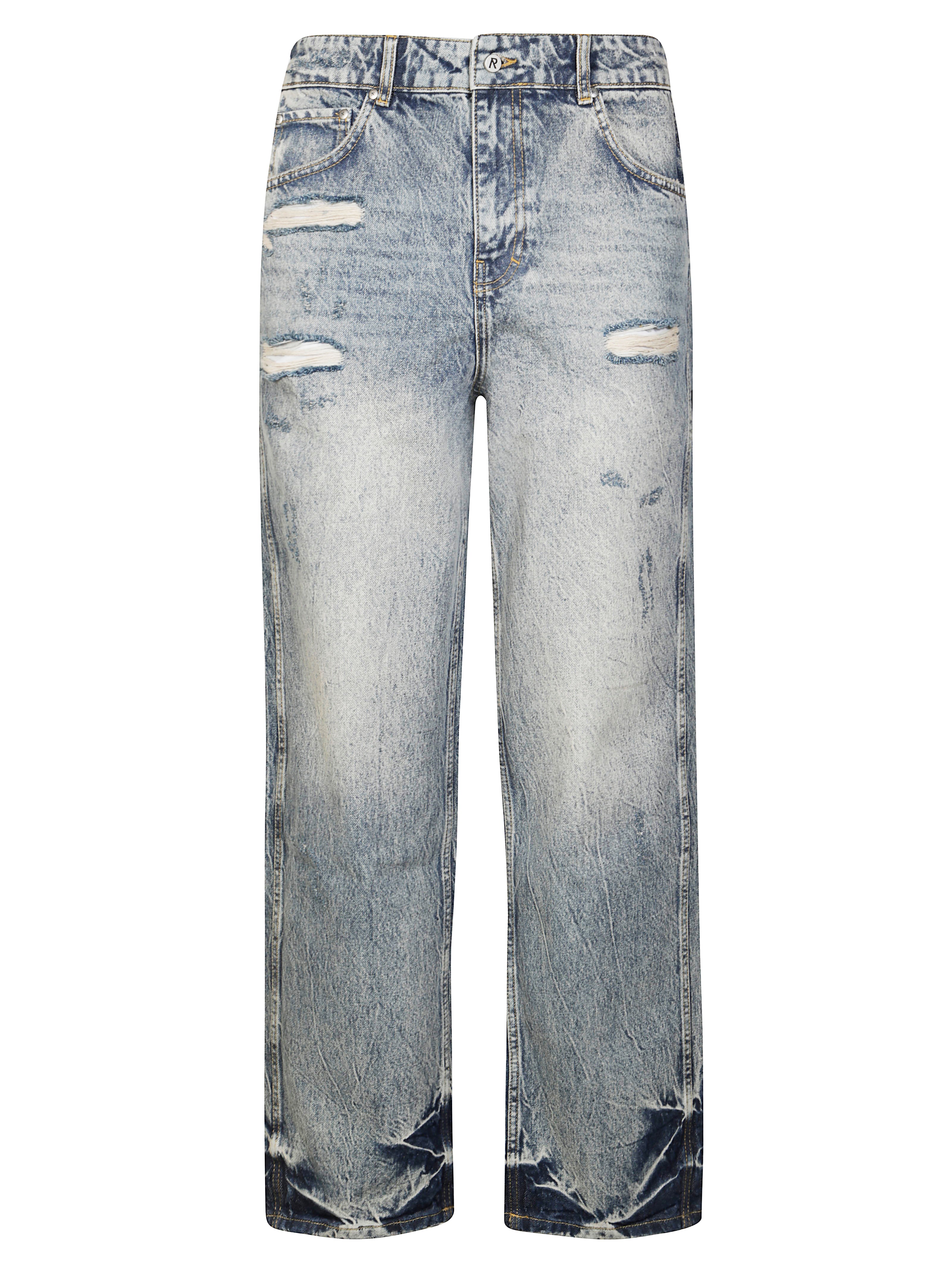 Represent R3 Distressed Baggy Denim Trousers In Gray