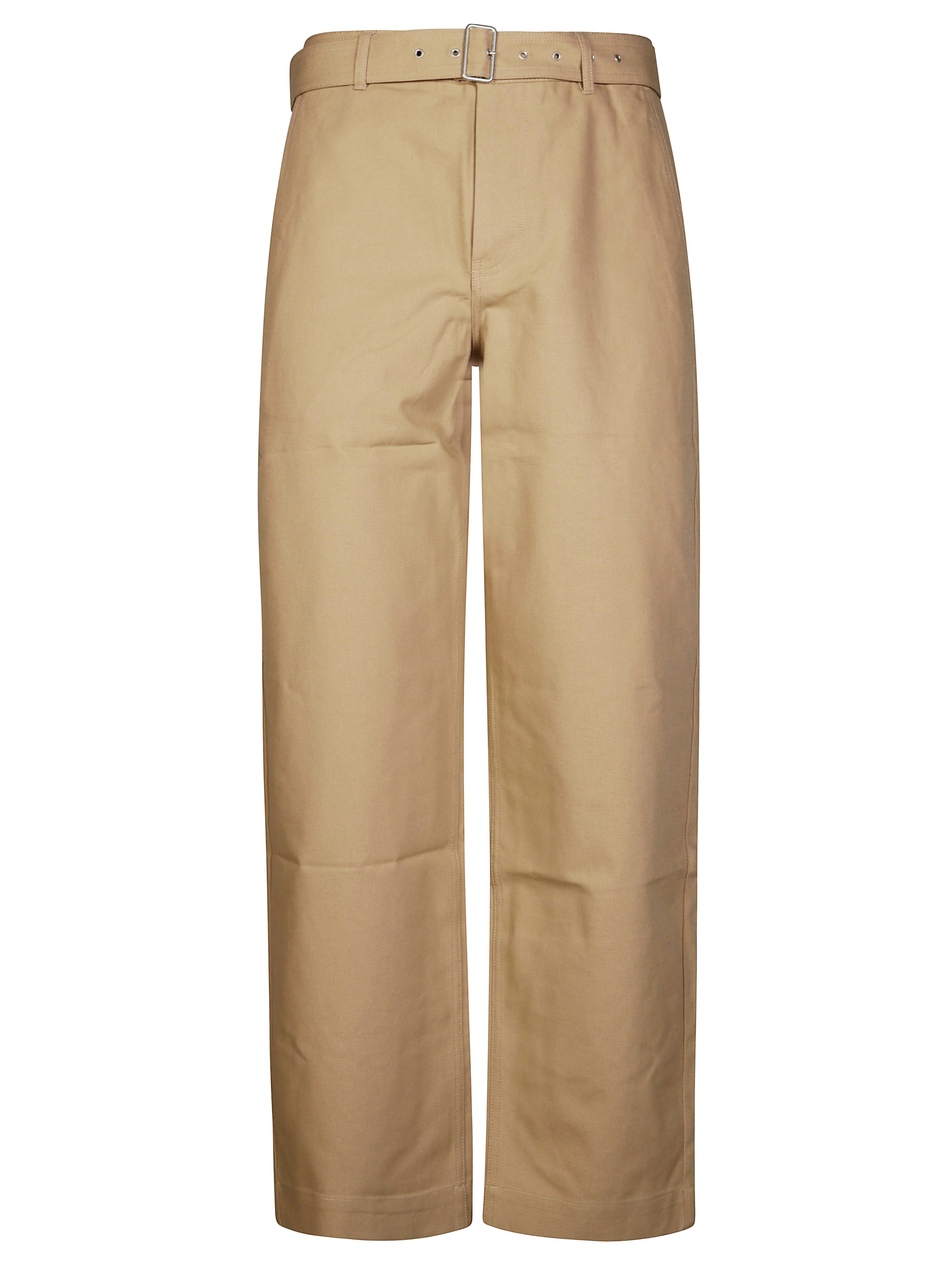Maison Kitsuné Relaxed-fit Trousers With Belt And Embroidered Detailing