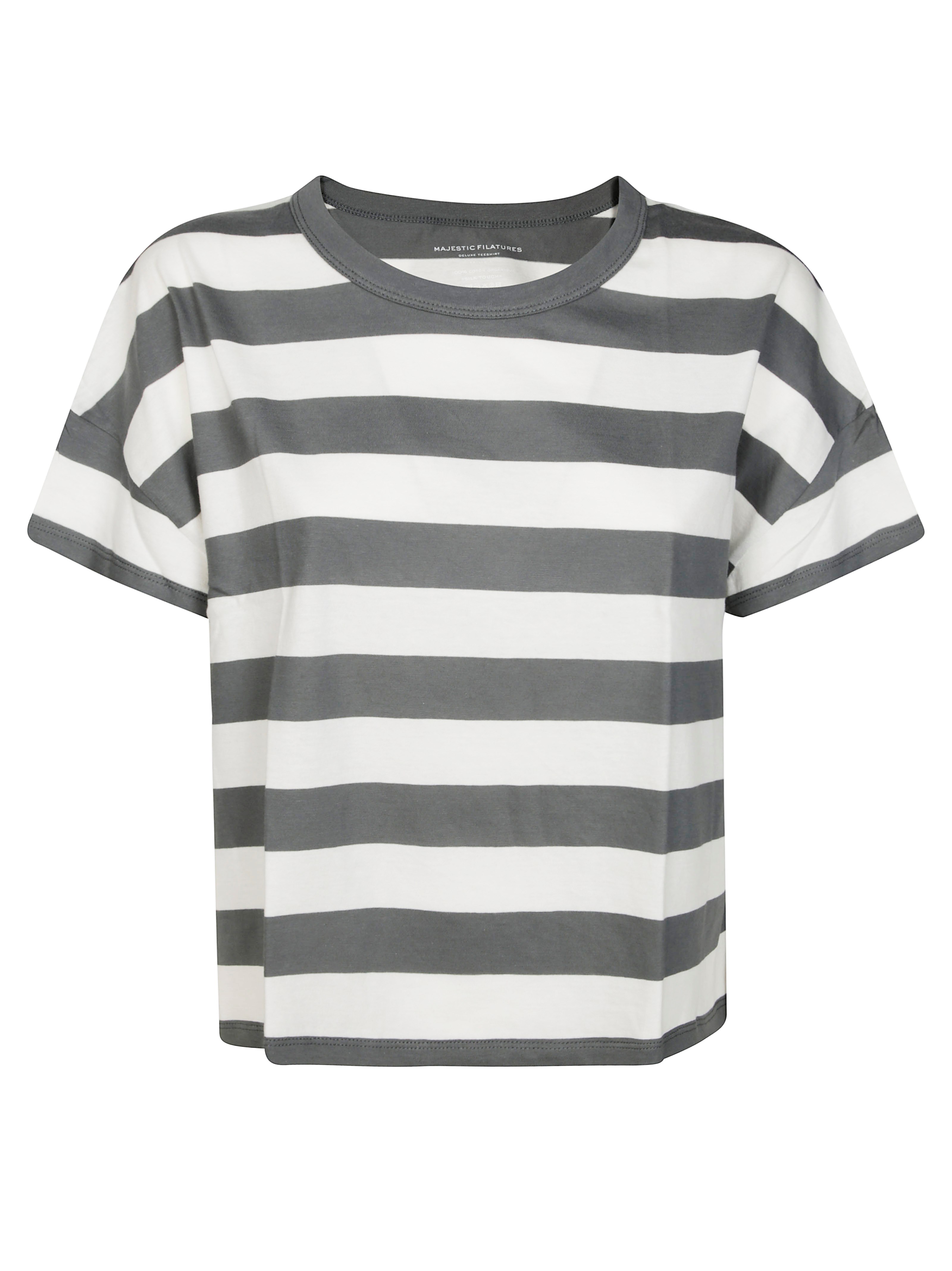 Majestic Striped Round Neck T-shirt