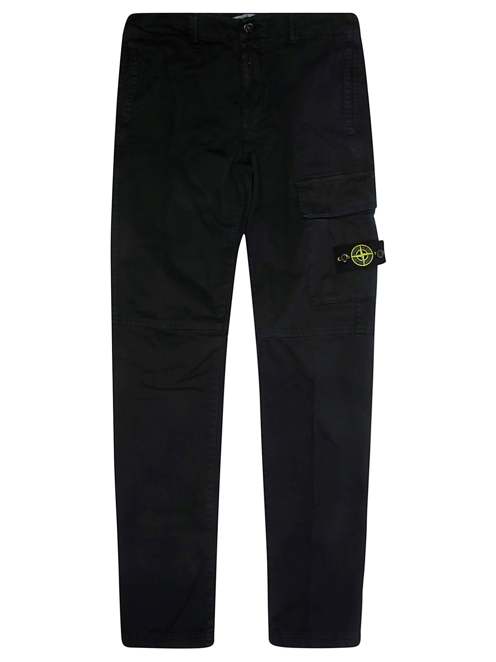 Shop Stone Island Junior Pantalone Tasconato In Nero