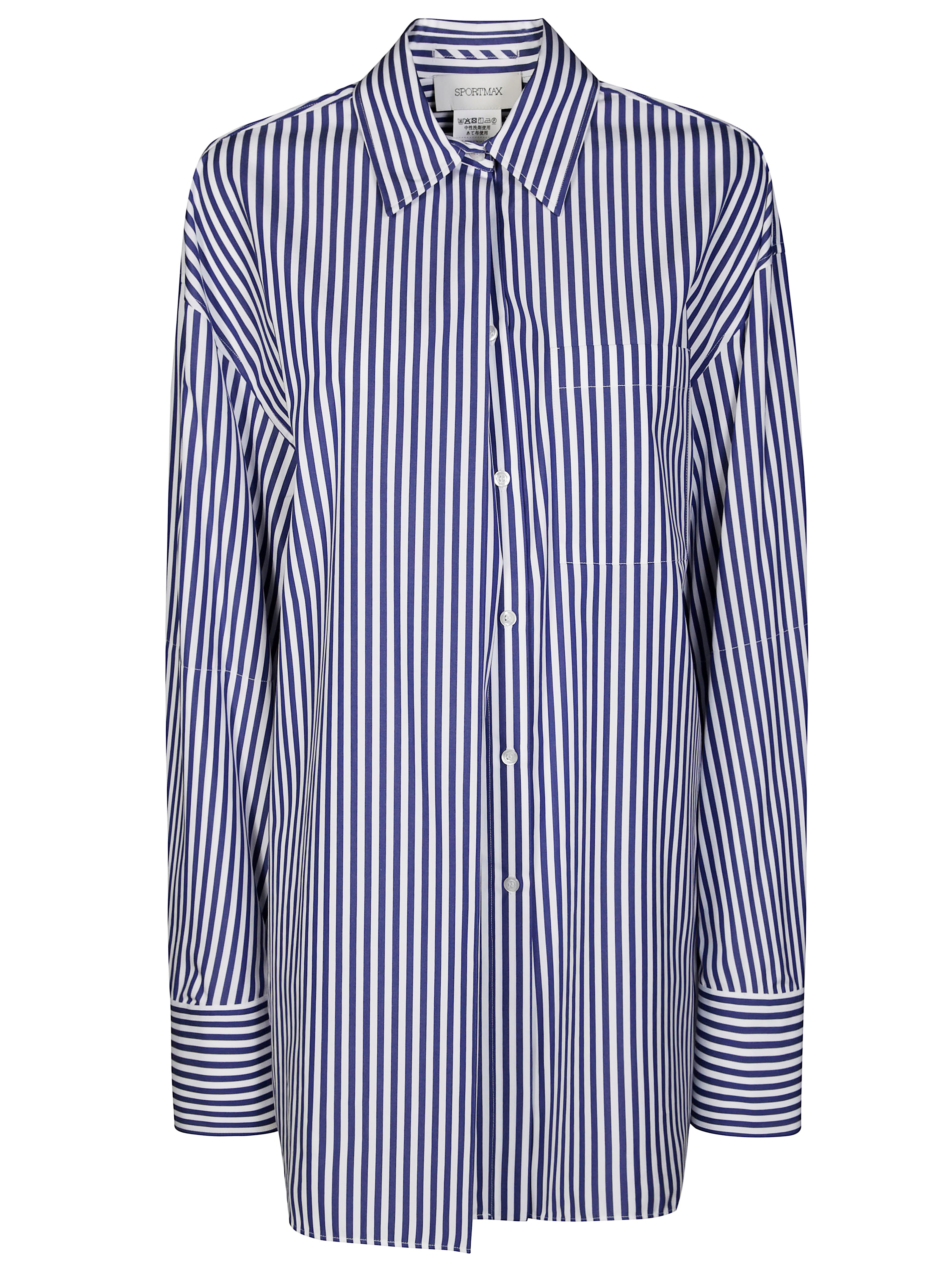 Sportmax Classic Striped Long-sleeve Shirt With Button-down Front