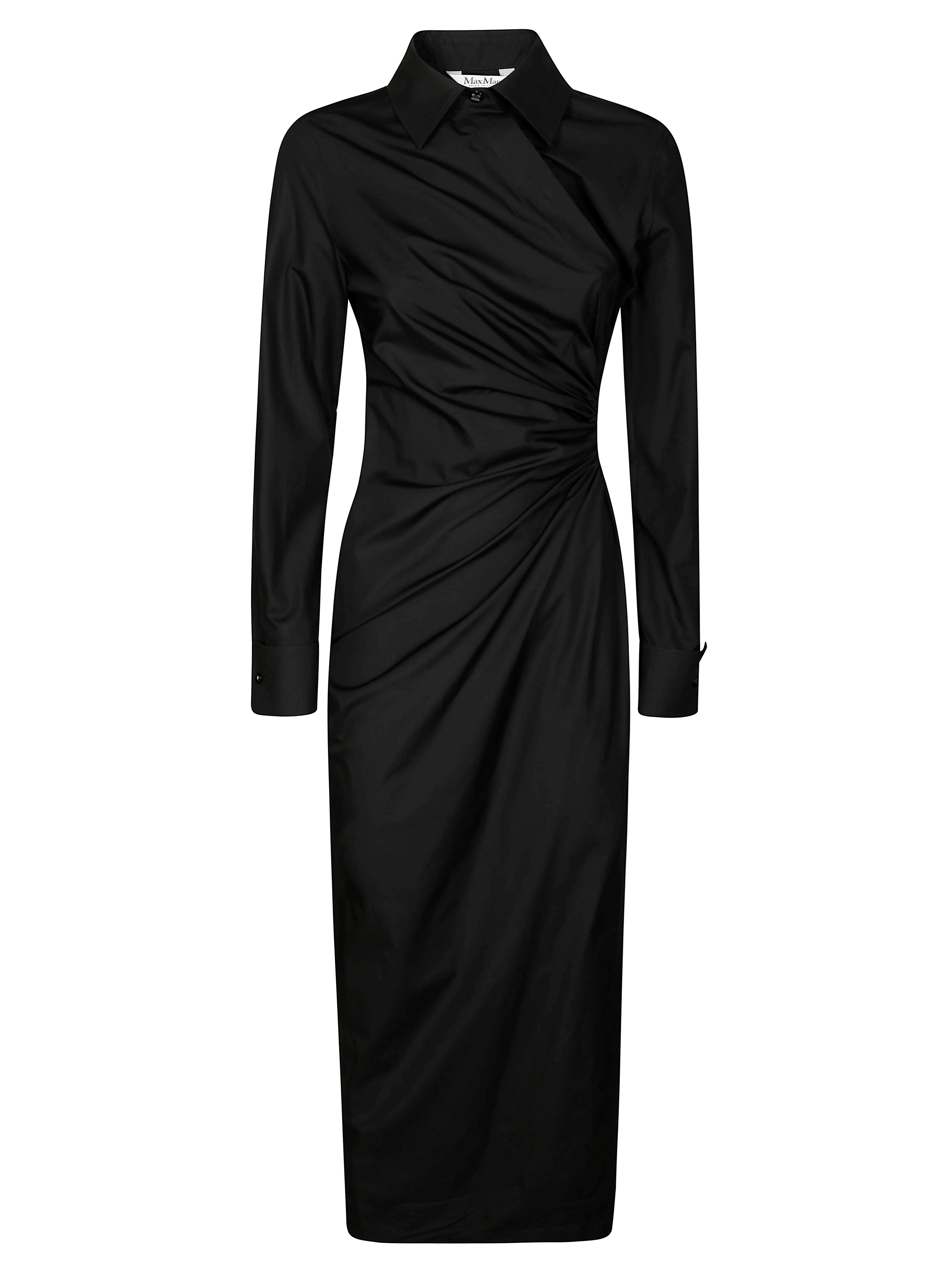 Max Mara Etre Abito Popeline Oblo In Black