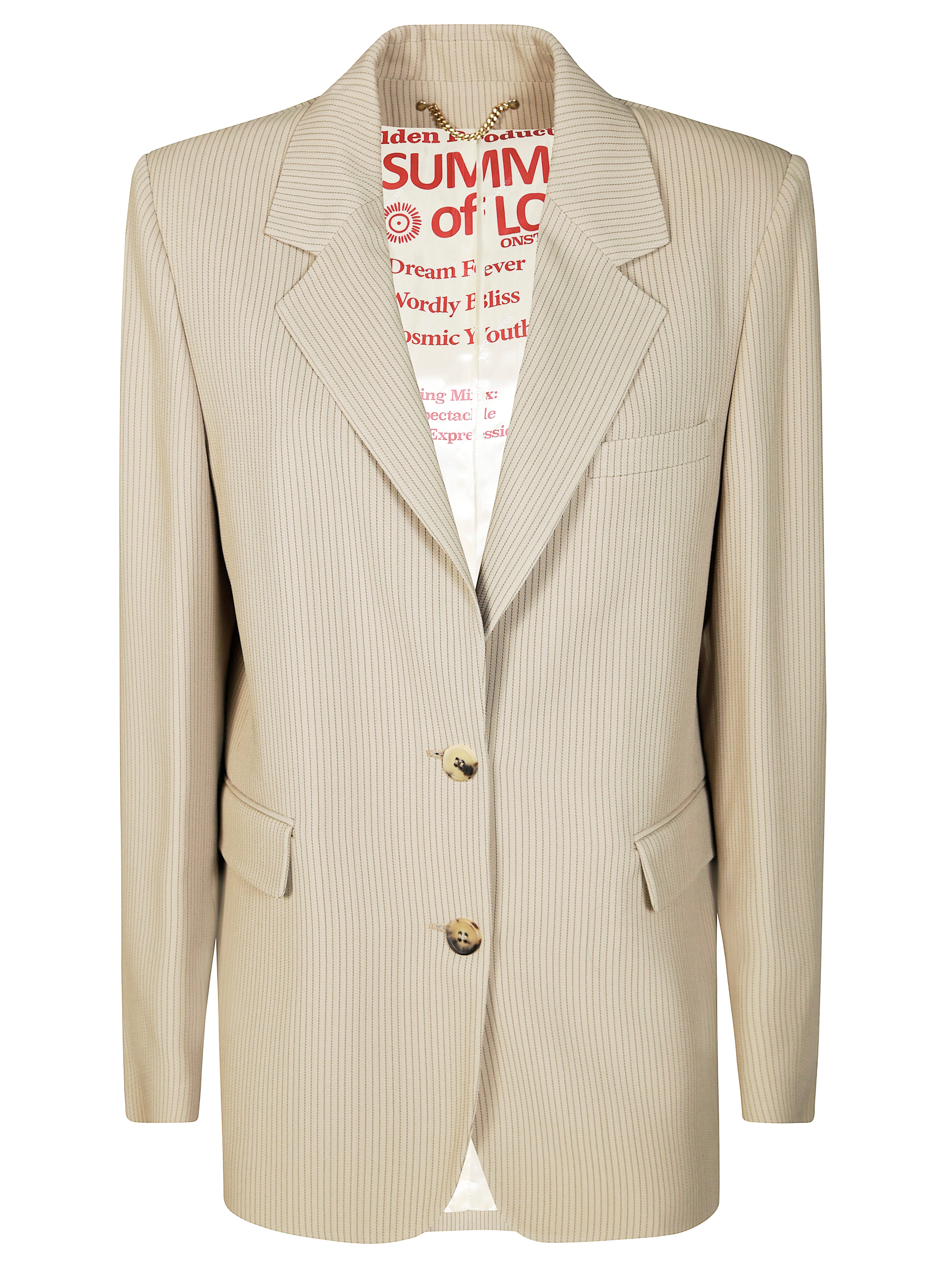 Golden Goose Pinstripe Oversized Blazer With Notched Lapel