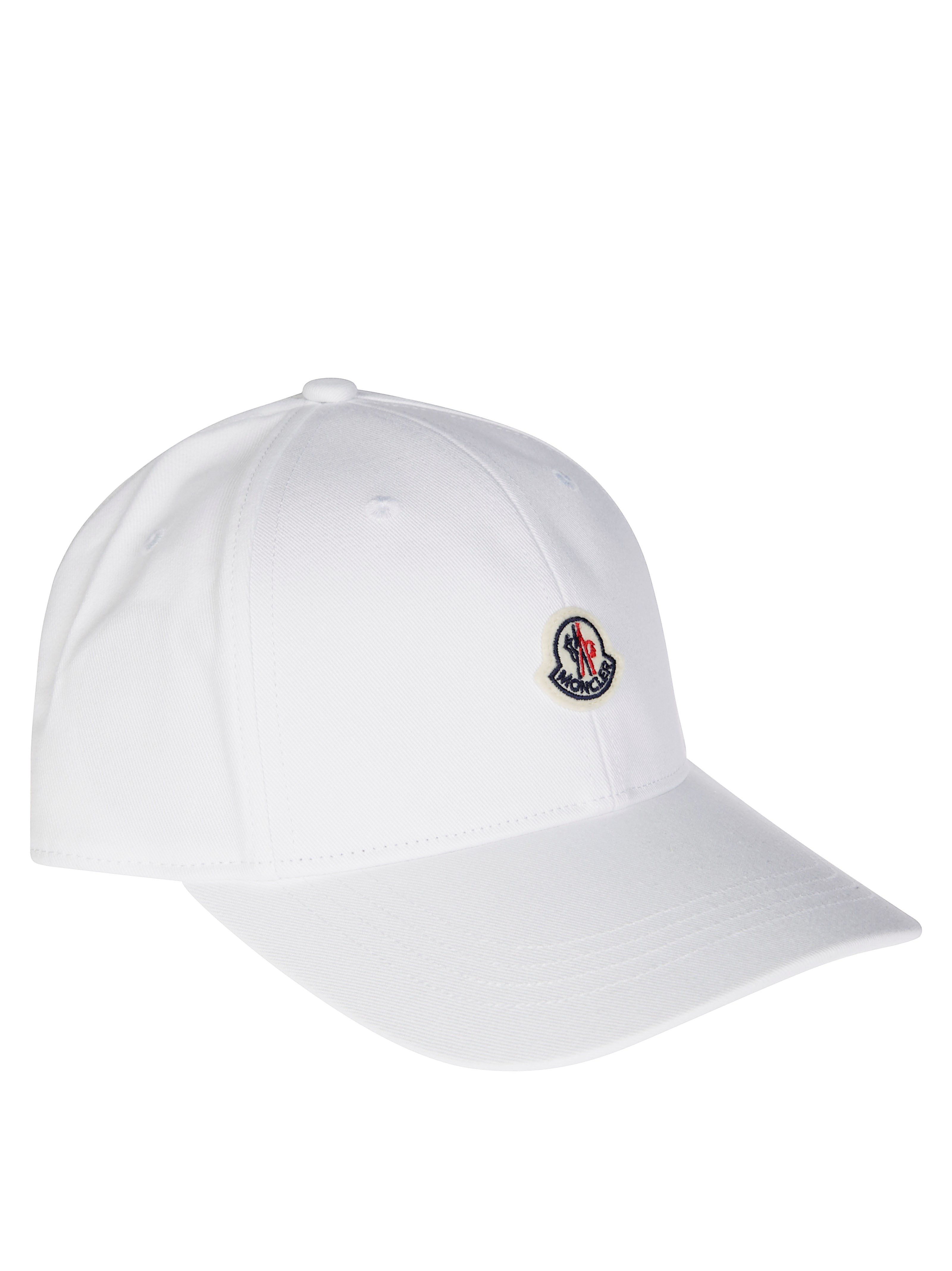 Moncler Mens Logo-patch Cotton Baseball Cap Natural In White