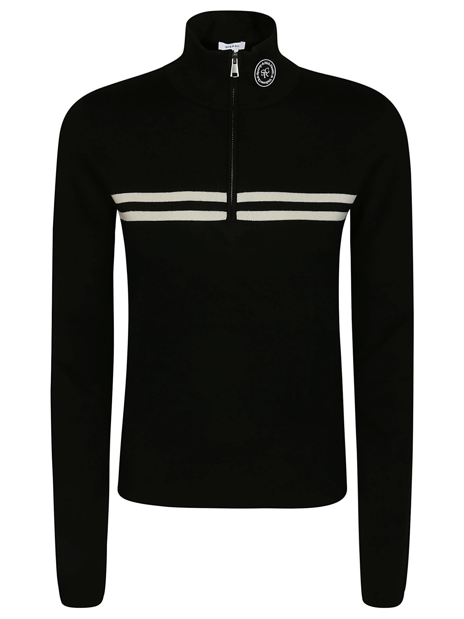 Shop Sporty And Rich Sporty&rich Felpa Zip In Nero