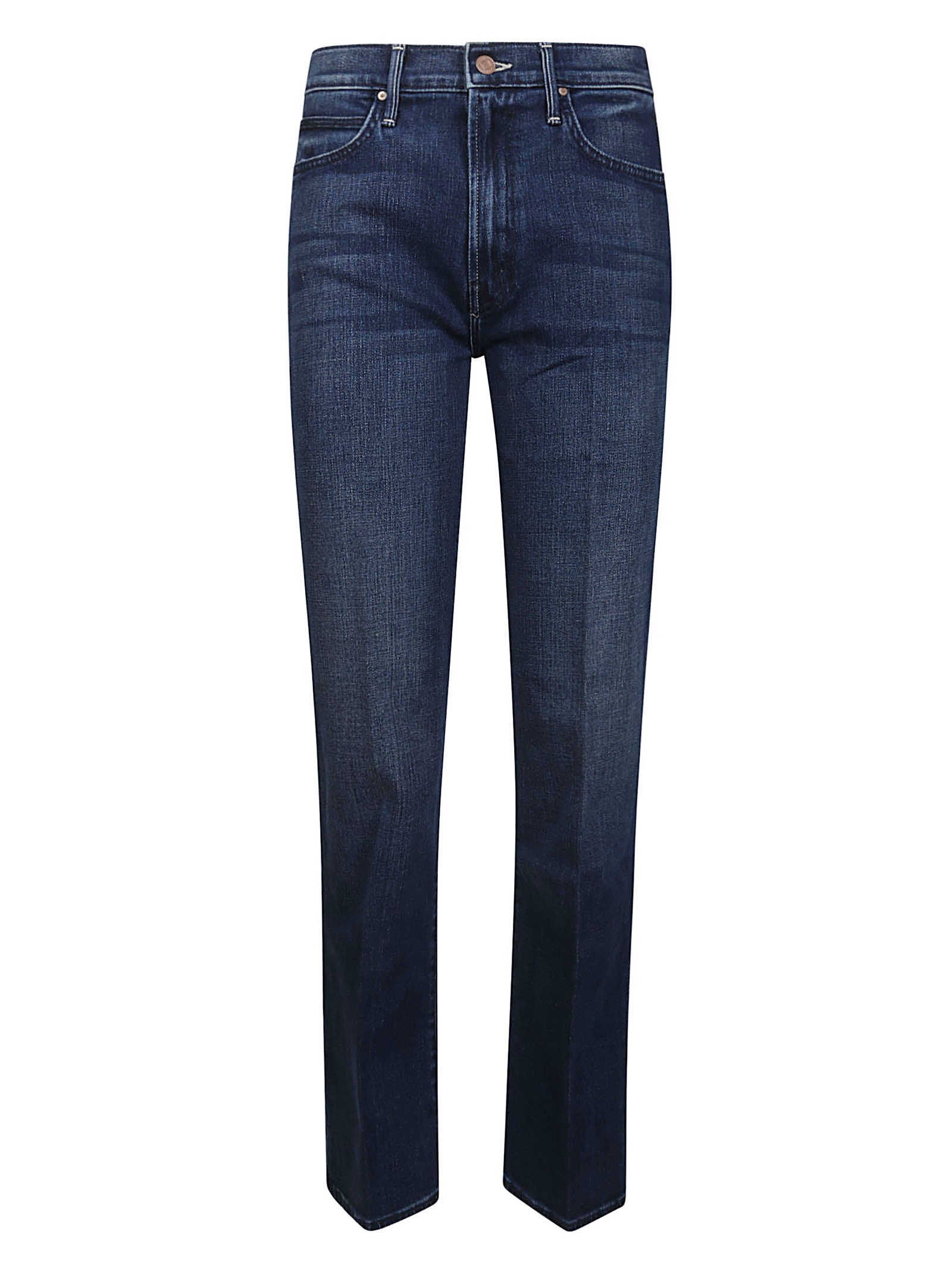 Shop Mother The Kick It Jeans Dritto In Blu