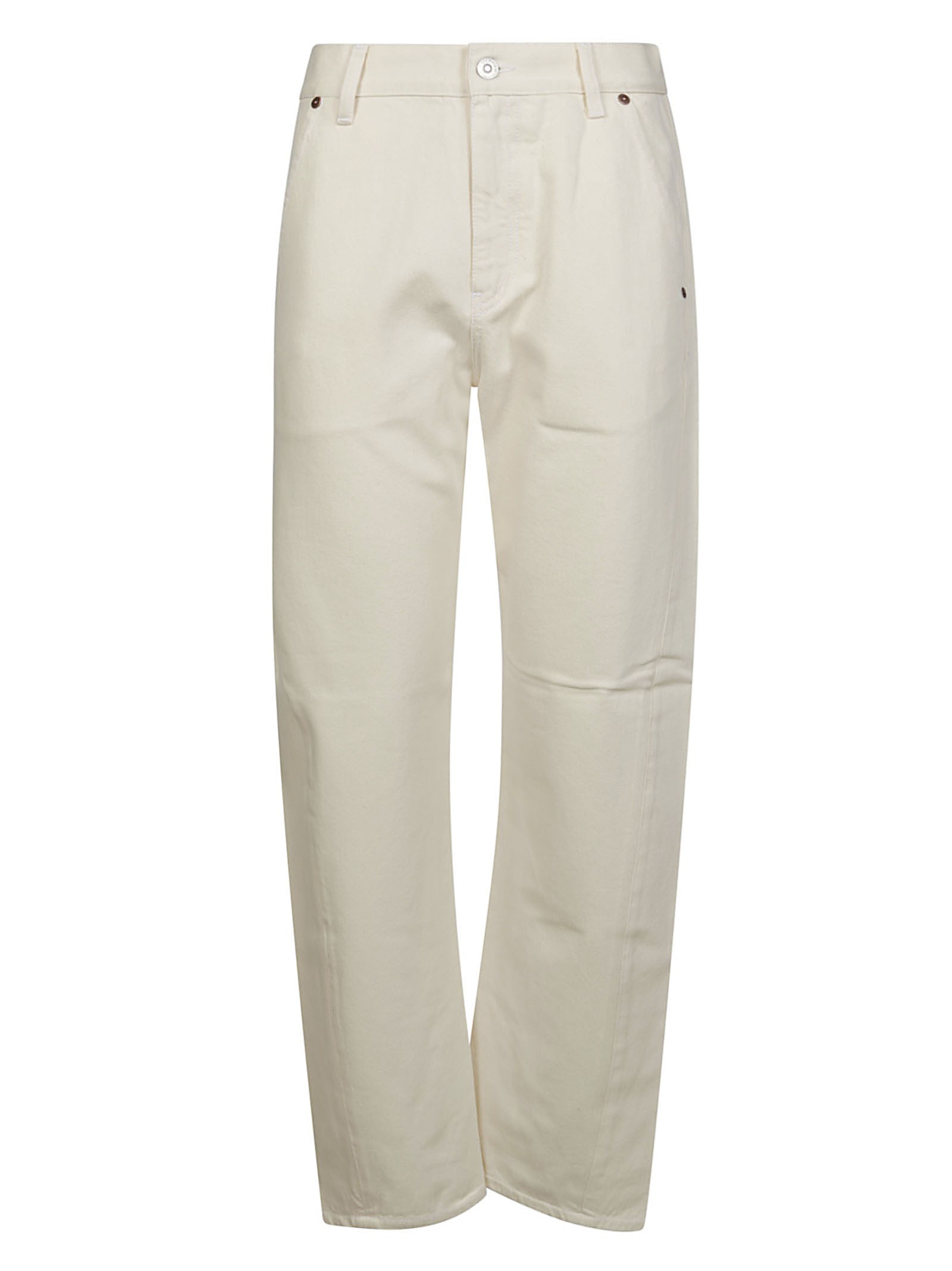 Victoria Beckham Classic Five Pocket Jeans With Button Closure In Beige