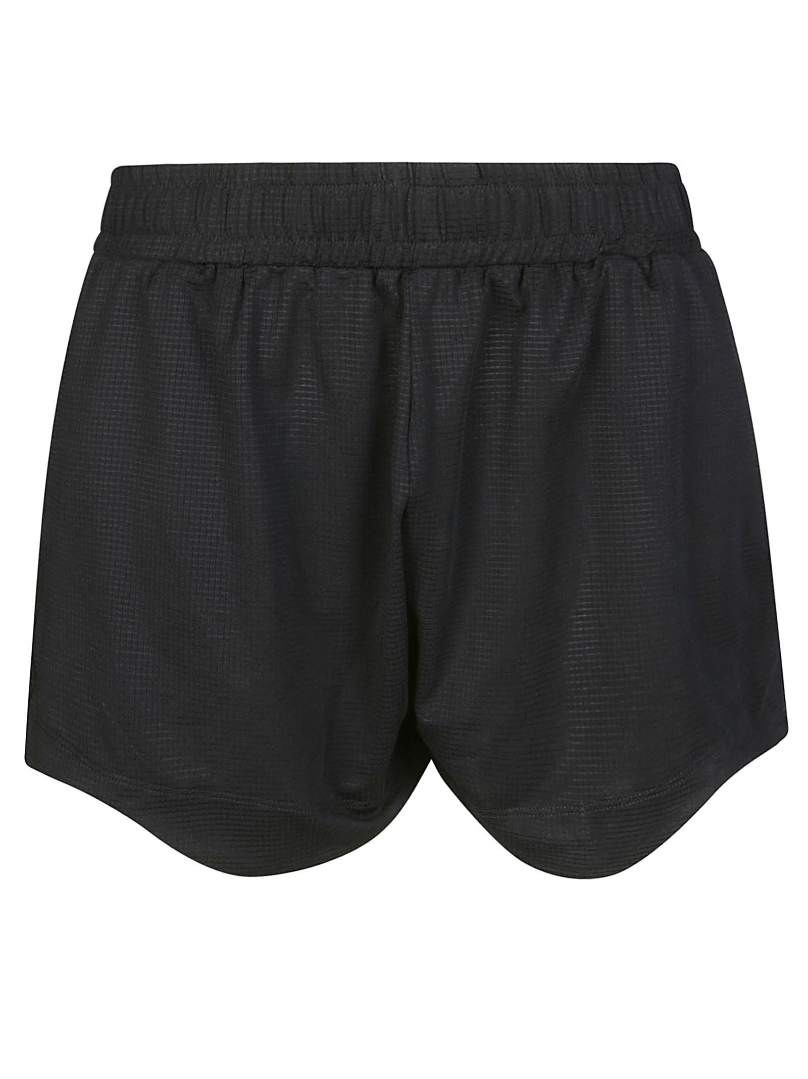 Shop Ganni Active Mesh Shorts In Nero