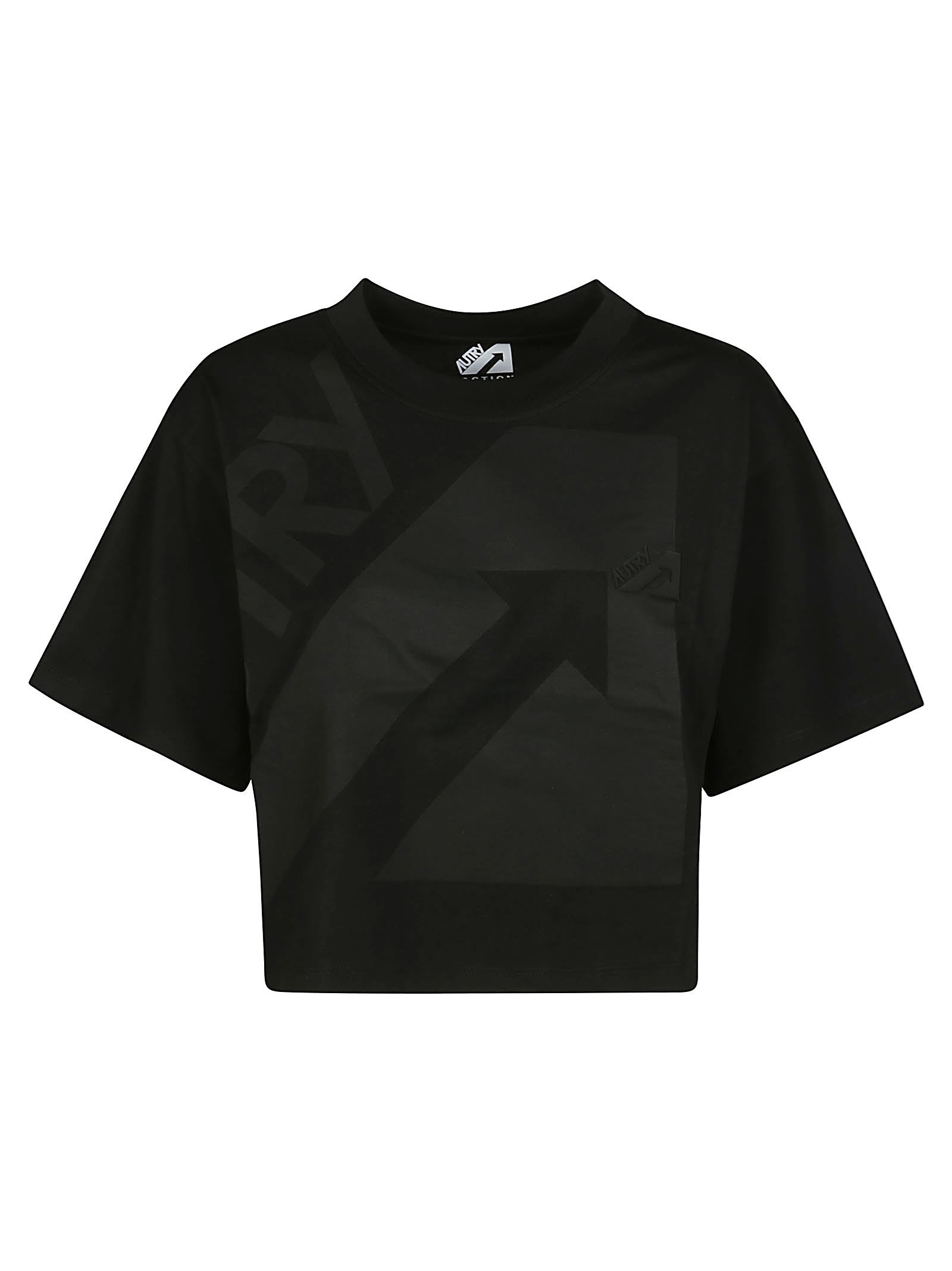 Autry T Shirt Crop Sport In Nero