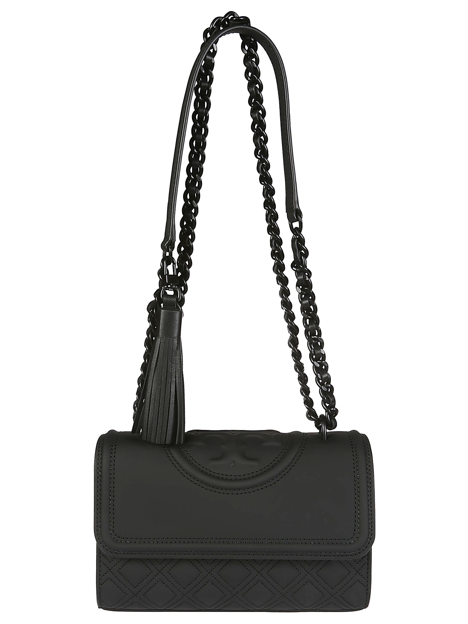 Shop Tory Burch Fleming  Matte Small Shoulder Bag In Nero