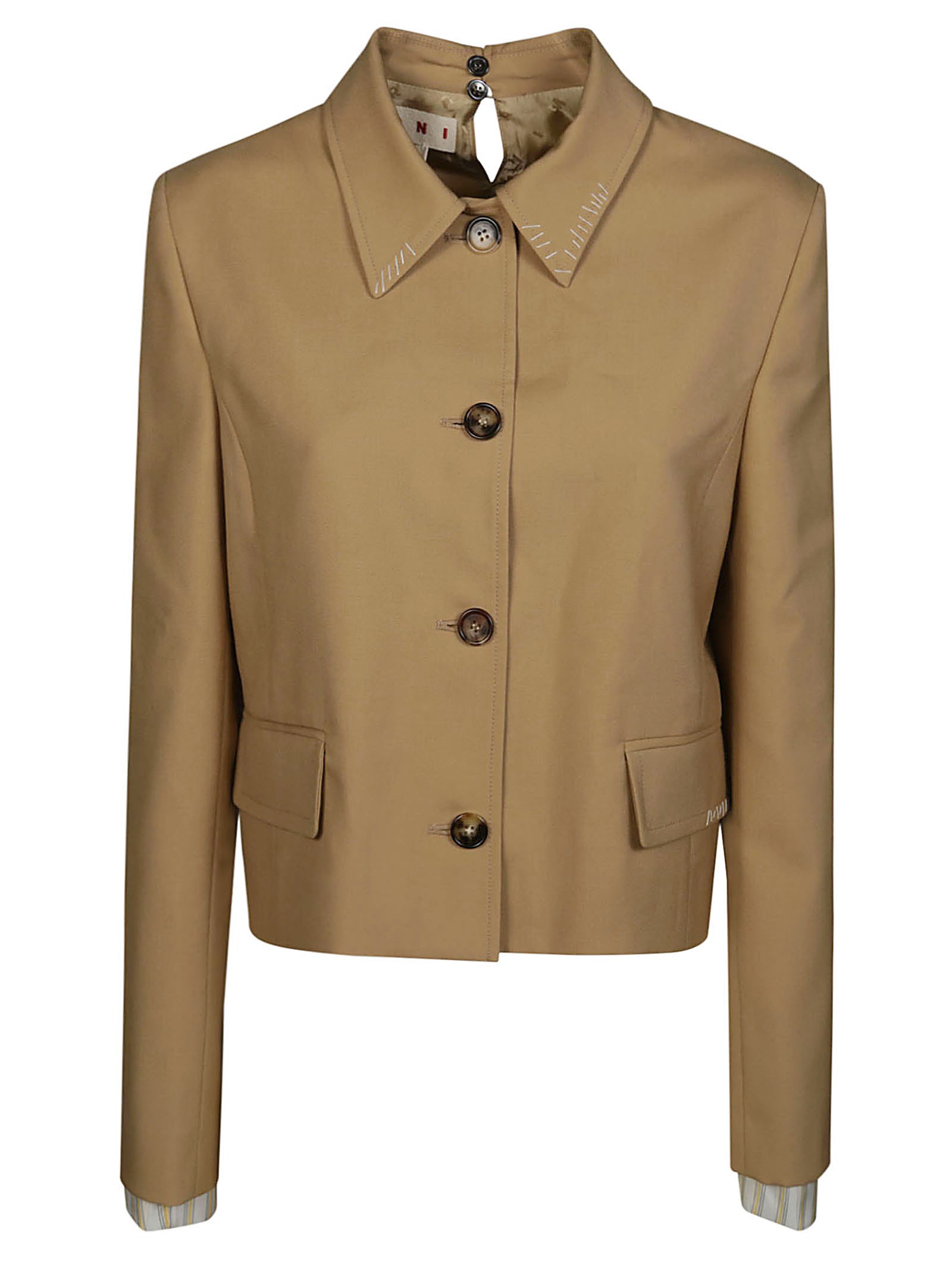 Shop Marni Giacca Scatola In Beige