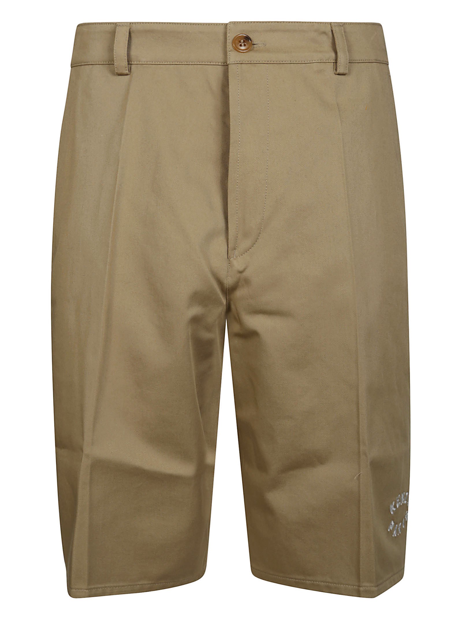 Shop Kenzo Bermuda Chino In Beige