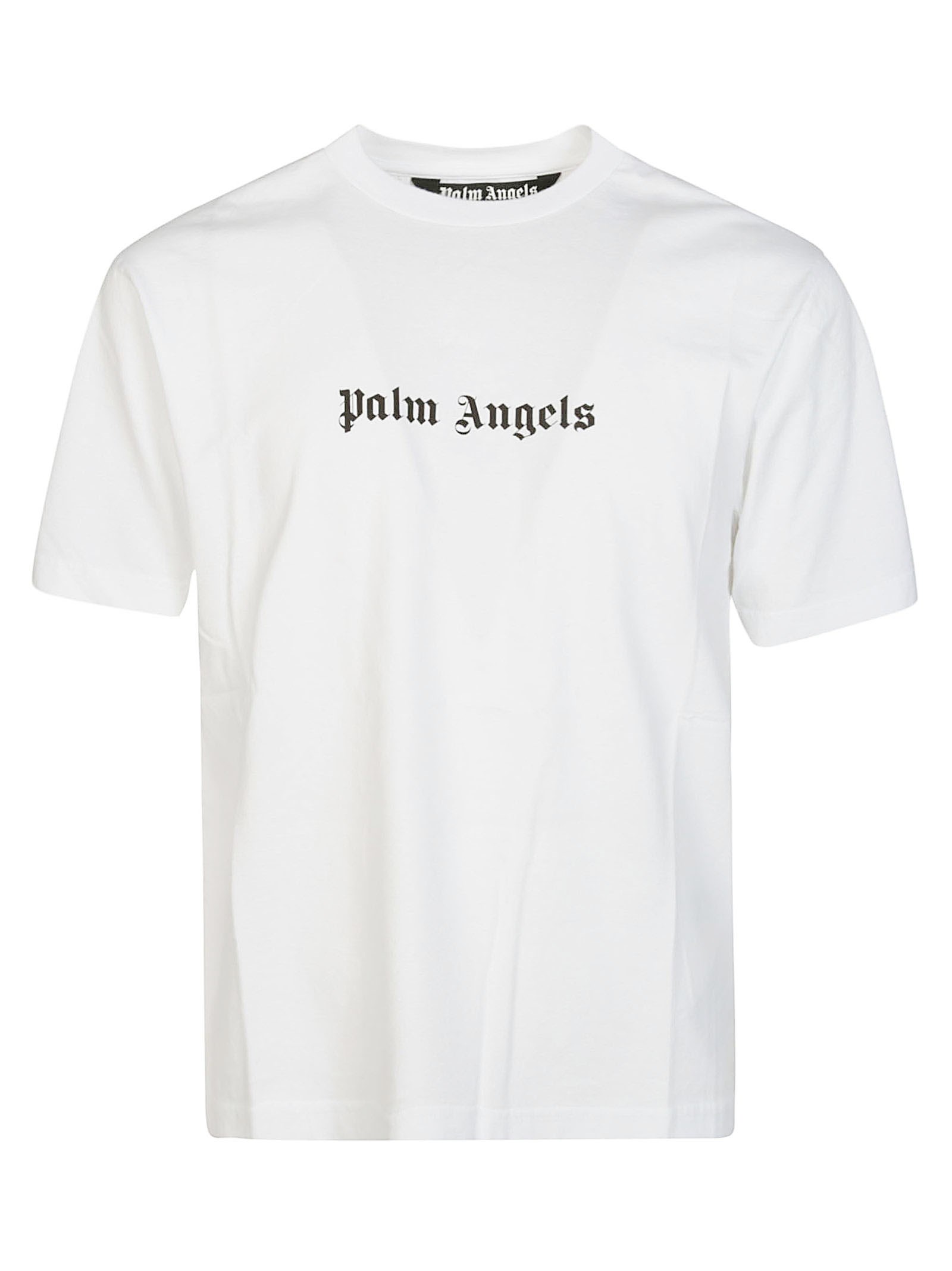 Shop Palm Angels T Shirt Logo Classic In White