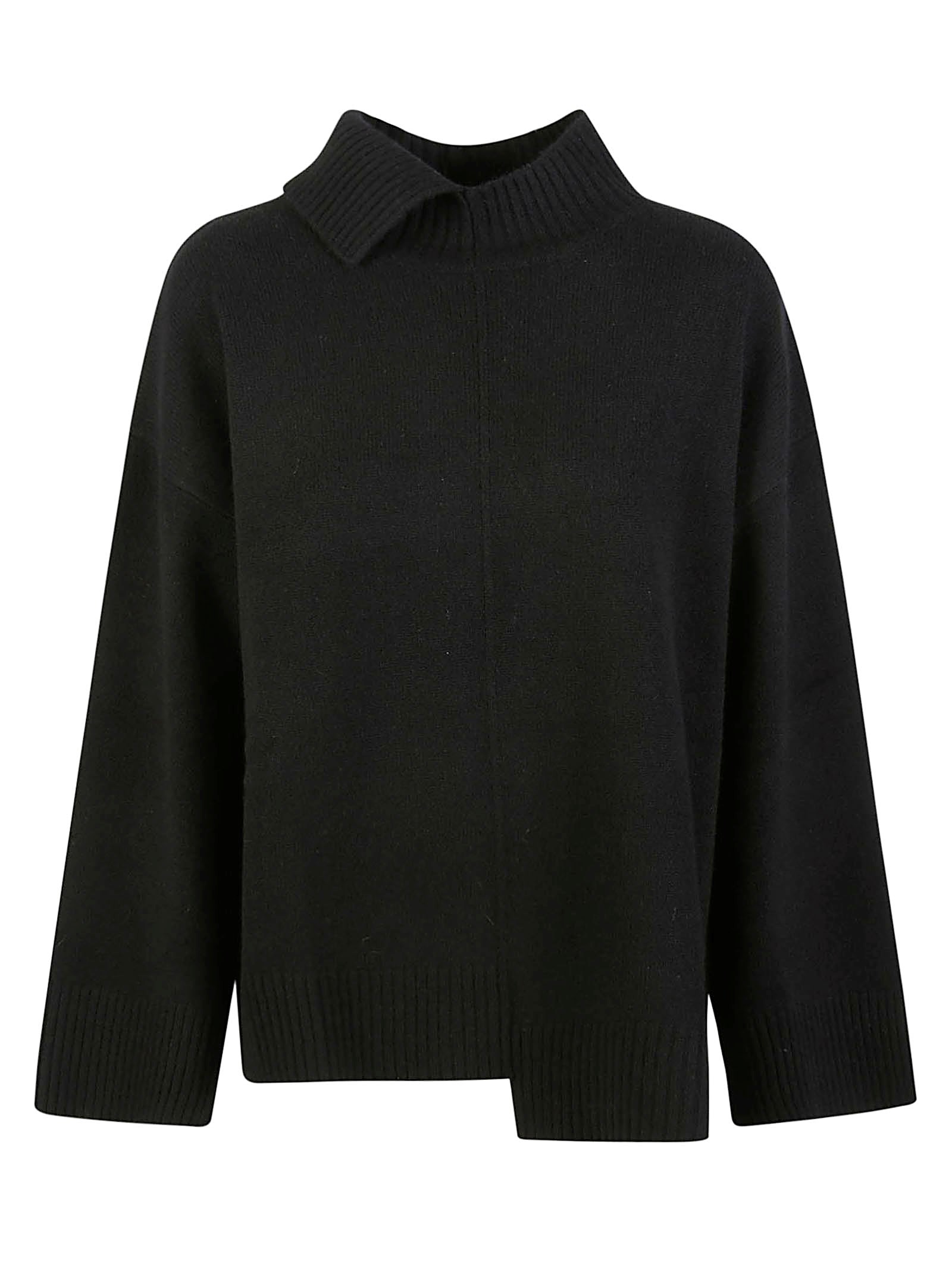 P.a.r.o.s.h Turtleneck Knitwear Relaxed Shoulders In Black