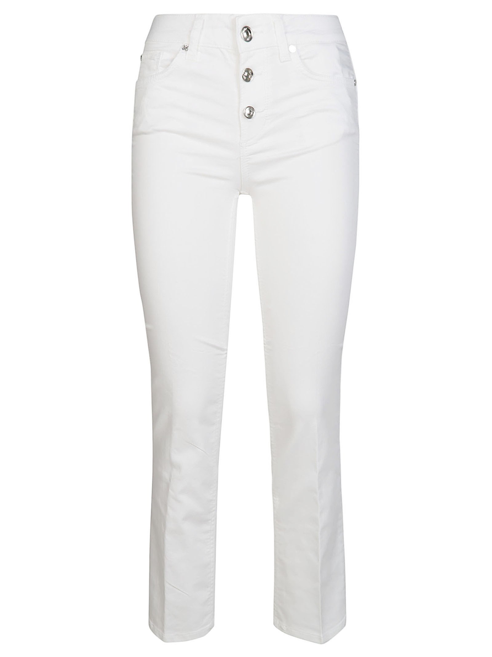 Shop Liujo Pantalone Bottoni In White